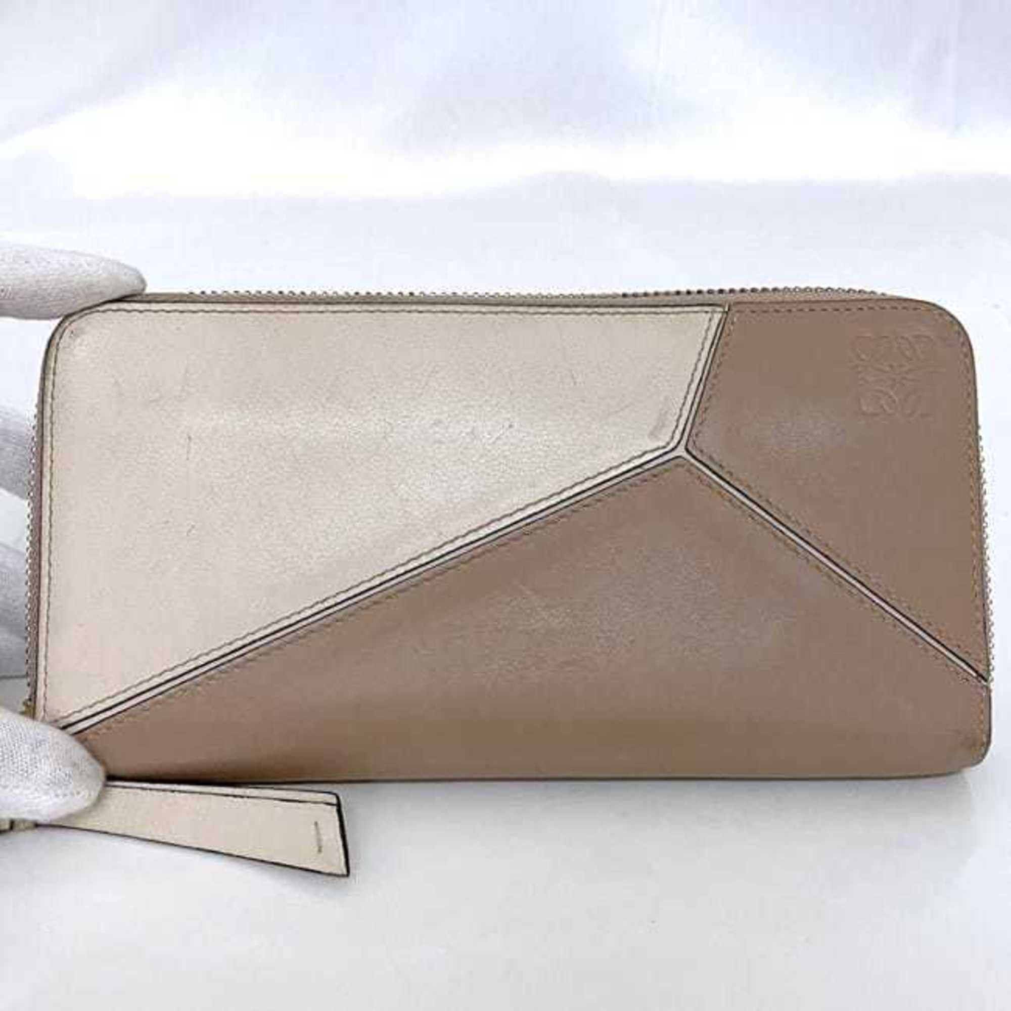Loewe LOEWE Round Long Wallet ec-22656 Pink Beige White Puzzle 122N30DF13 Leather 261709 Women's Size ONE SIZE - 6 Thumbnail