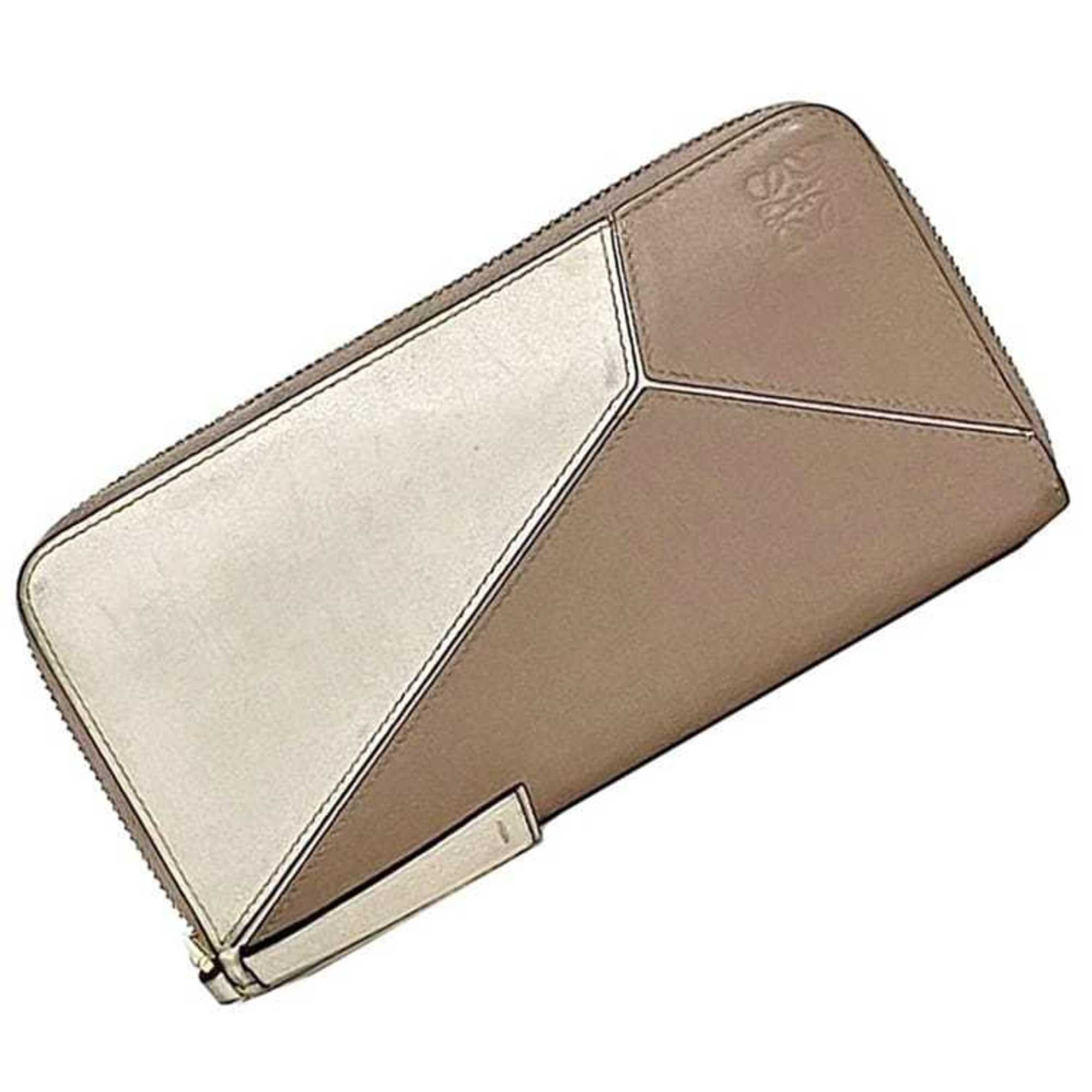 Loewe LOEWE Round Long Wallet ec-22656 Pink Beige White Puzzle 122N30DF13 Leather 261709 Women's Size ONE SIZE - 2 Thumbnail