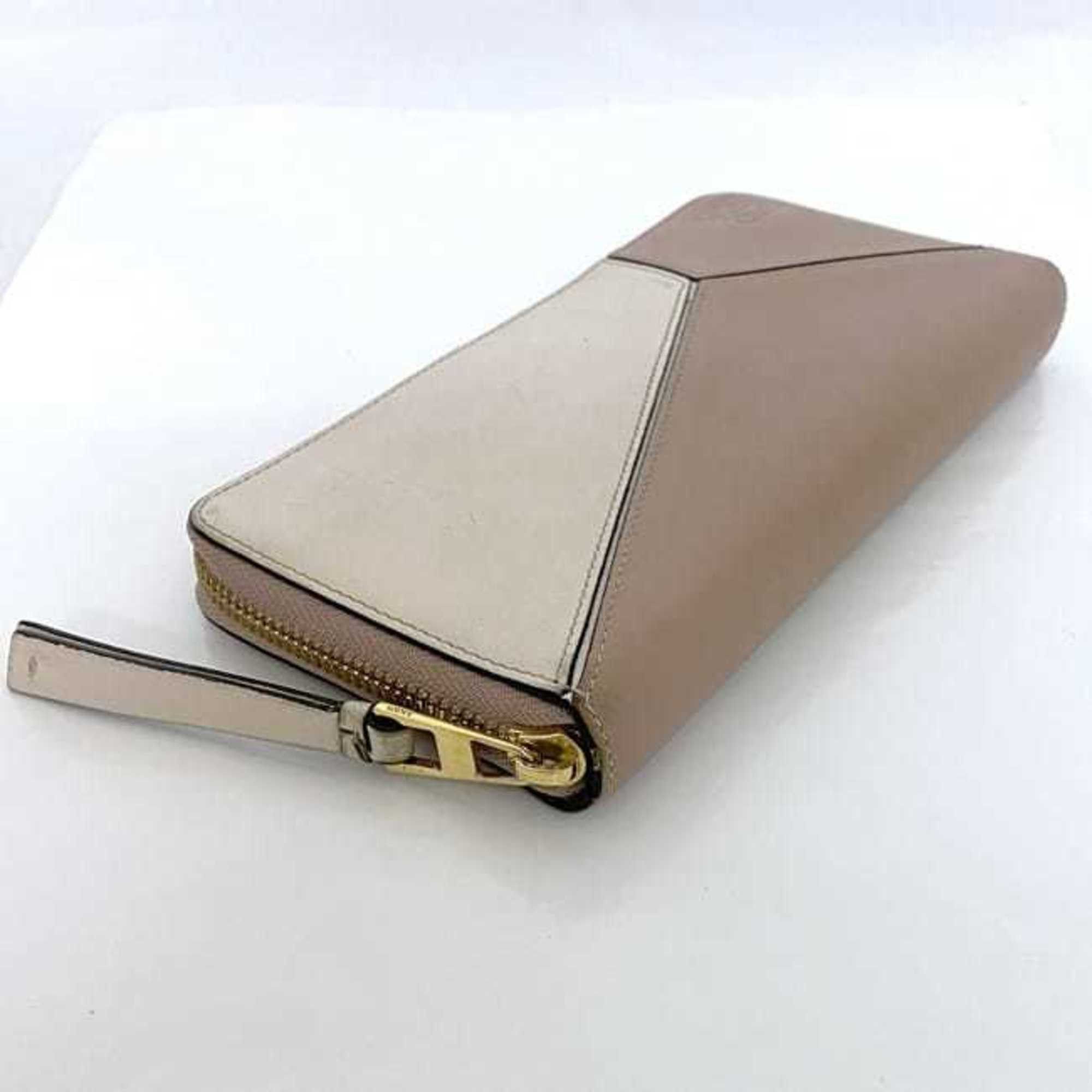 Loewe LOEWE Round Long Wallet ec-22656 Pink Beige White Puzzle 122N30DF13 Leather 261709 Women's Size ONE SIZE - 5 Thumbnail