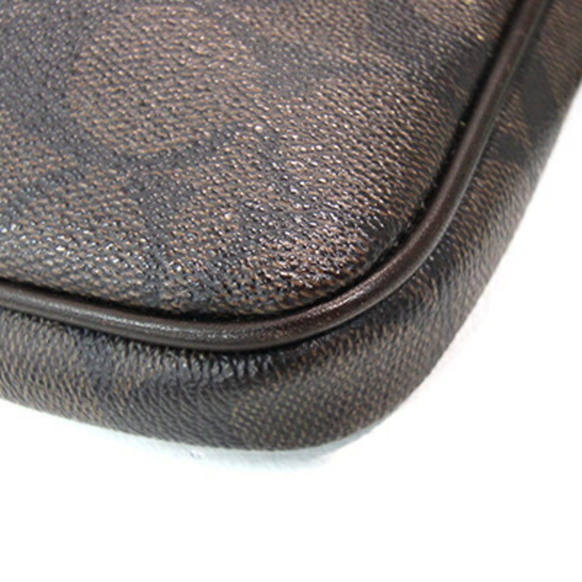 Coach Coach Body Bag Signature Belt 70337 Dark Brown PVC Leather Waist Shoulder Stripe Men's COACH Size ONE SIZE - 4 Thumbnail