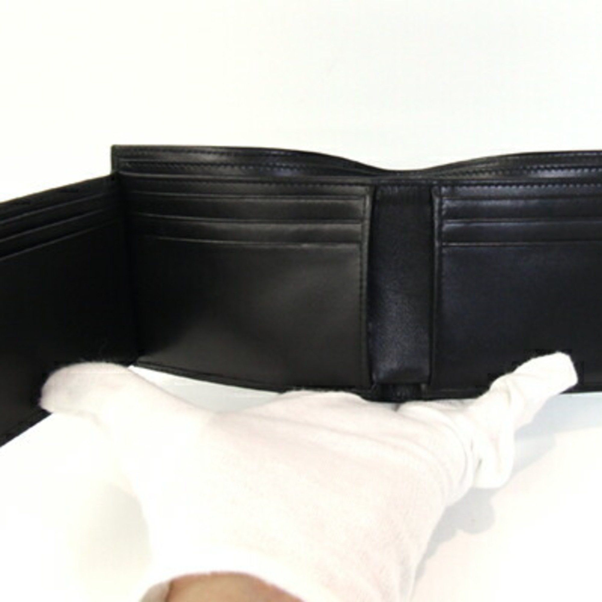 Gucci Gucci Bi-fold Billfold 034 2184 Black Leather Compact Wallet Men's GUCCI Size ONE SIZE - 4 Thumbnail