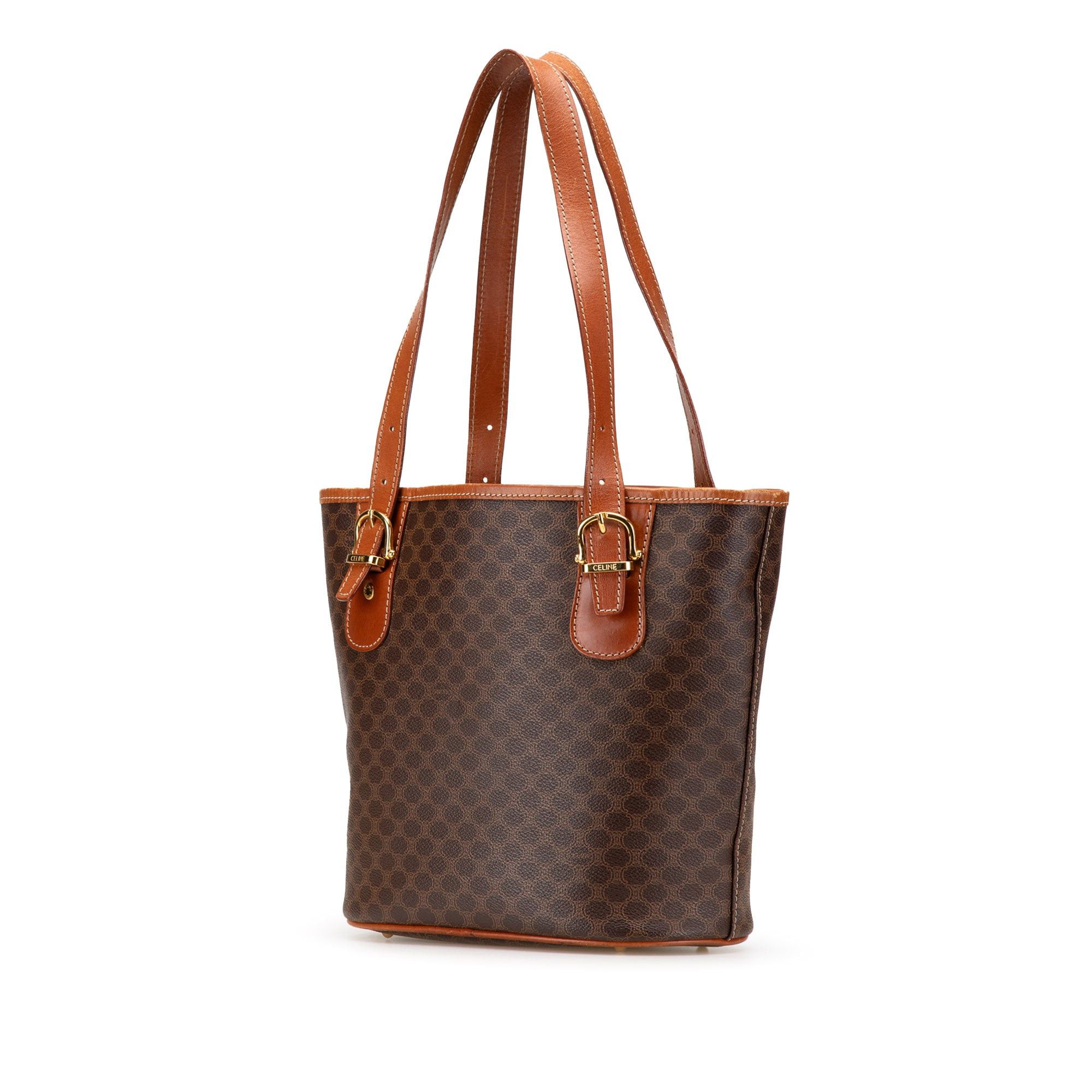 Celine Celine Macadam Coated Canvas Tote Brown Size ONE SIZE - 2 Thumbnail
