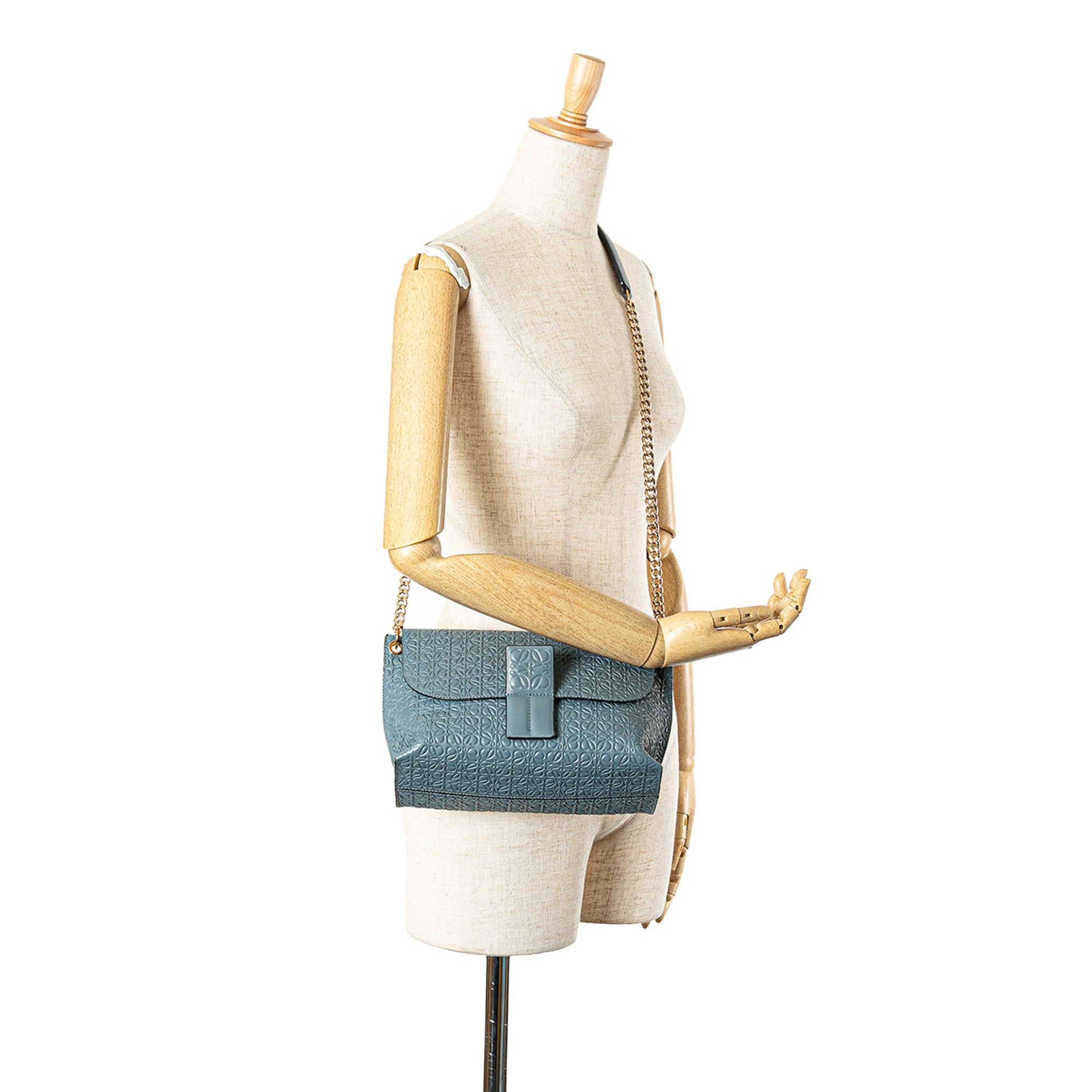 Loewe LOEWE Leather Repeat Anagram Avenue Crossbody Blue Size ONE SIZE - 10 Thumbnail