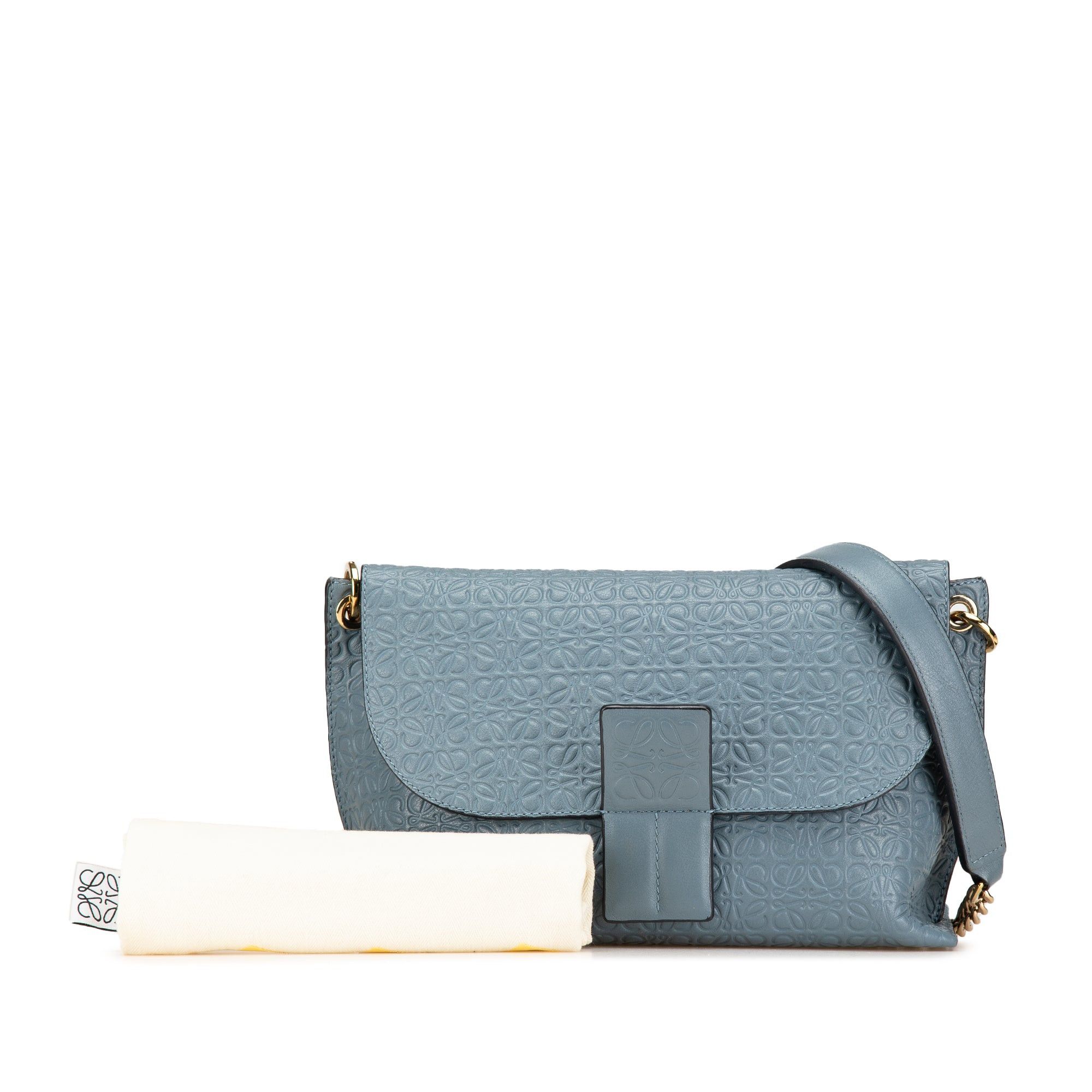 Loewe LOEWE Leather Repeat Anagram Avenue Crossbody Blue Size ONE SIZE - 11 Thumbnail