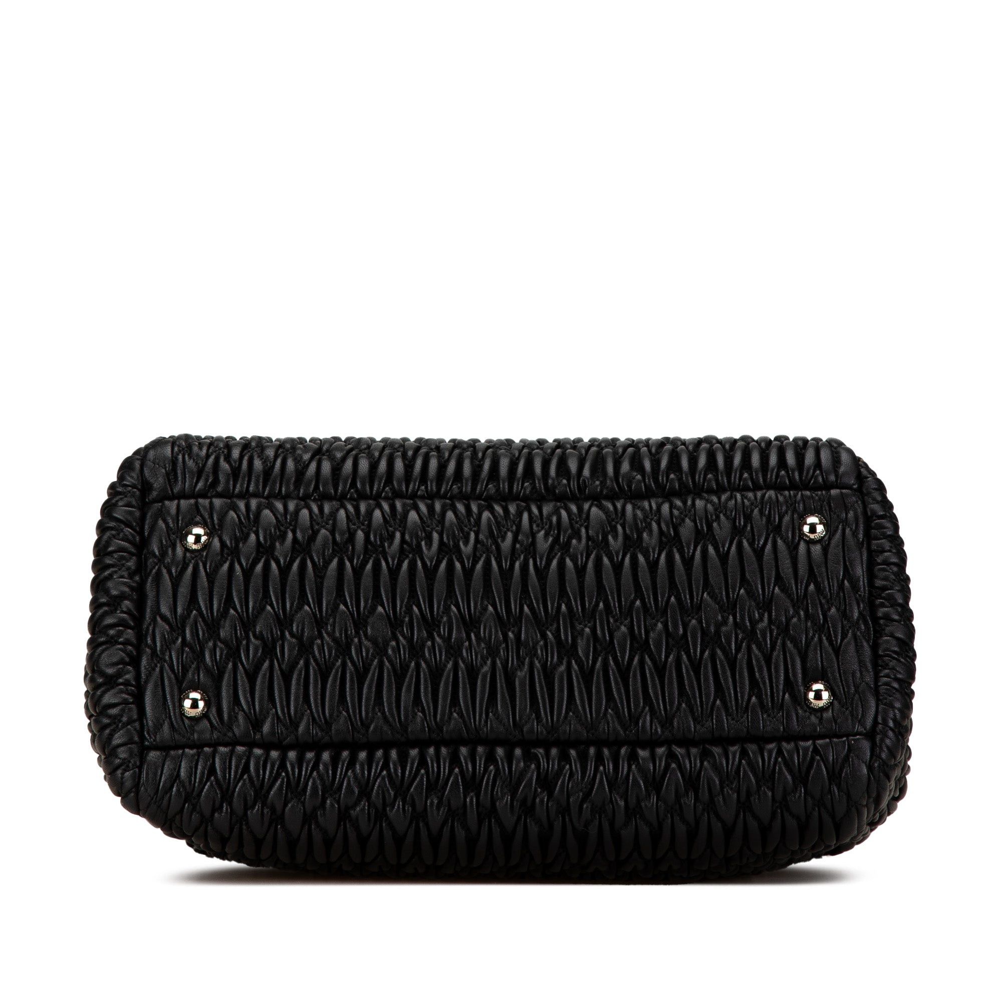 Miu Miu Miu Miu Matelasse Nappa Crystal Satchel Black Size ONE SIZE - 3 Thumbnail