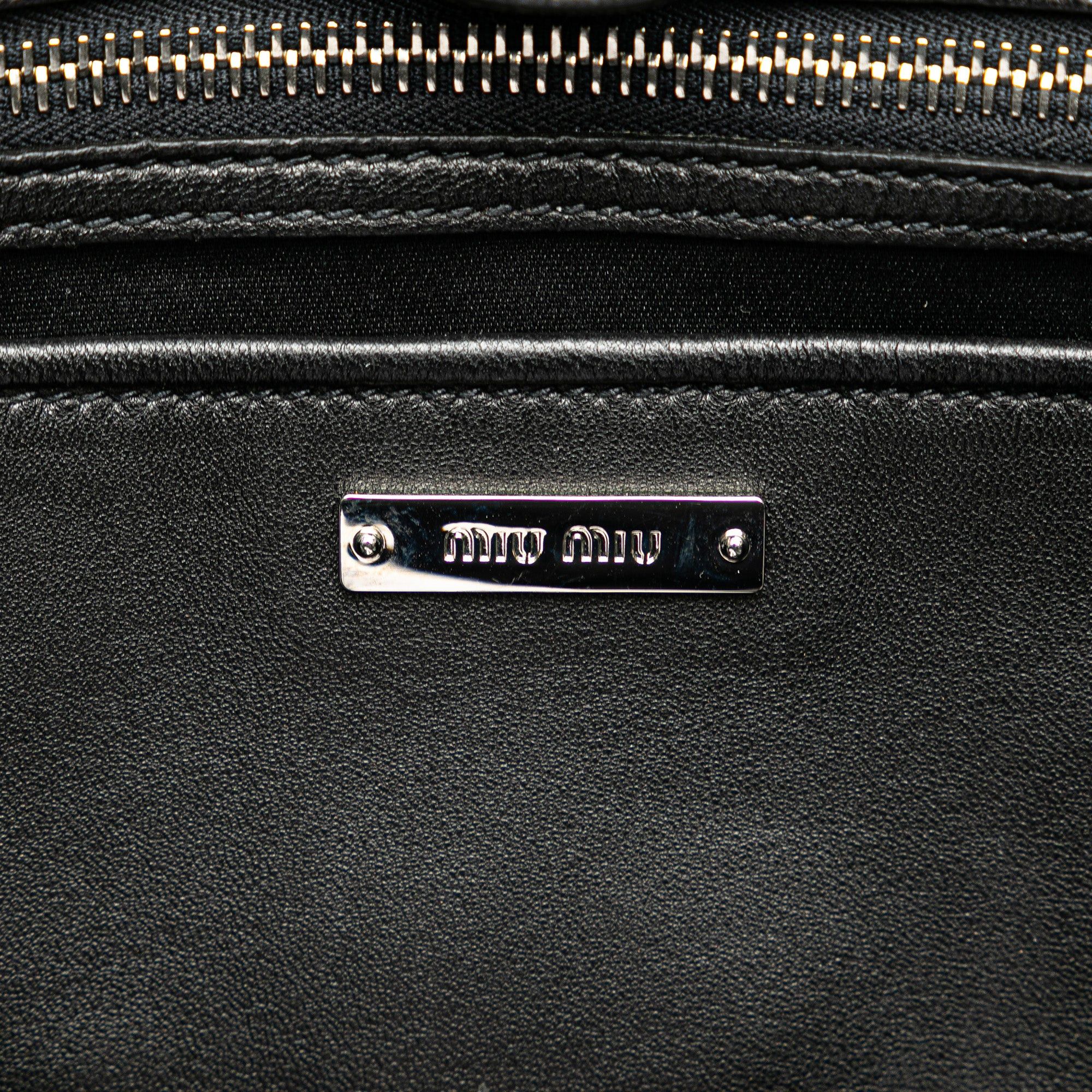 Miu Miu Miu Miu Matelasse Nappa Crystal Satchel Black Size ONE SIZE - 5 Thumbnail