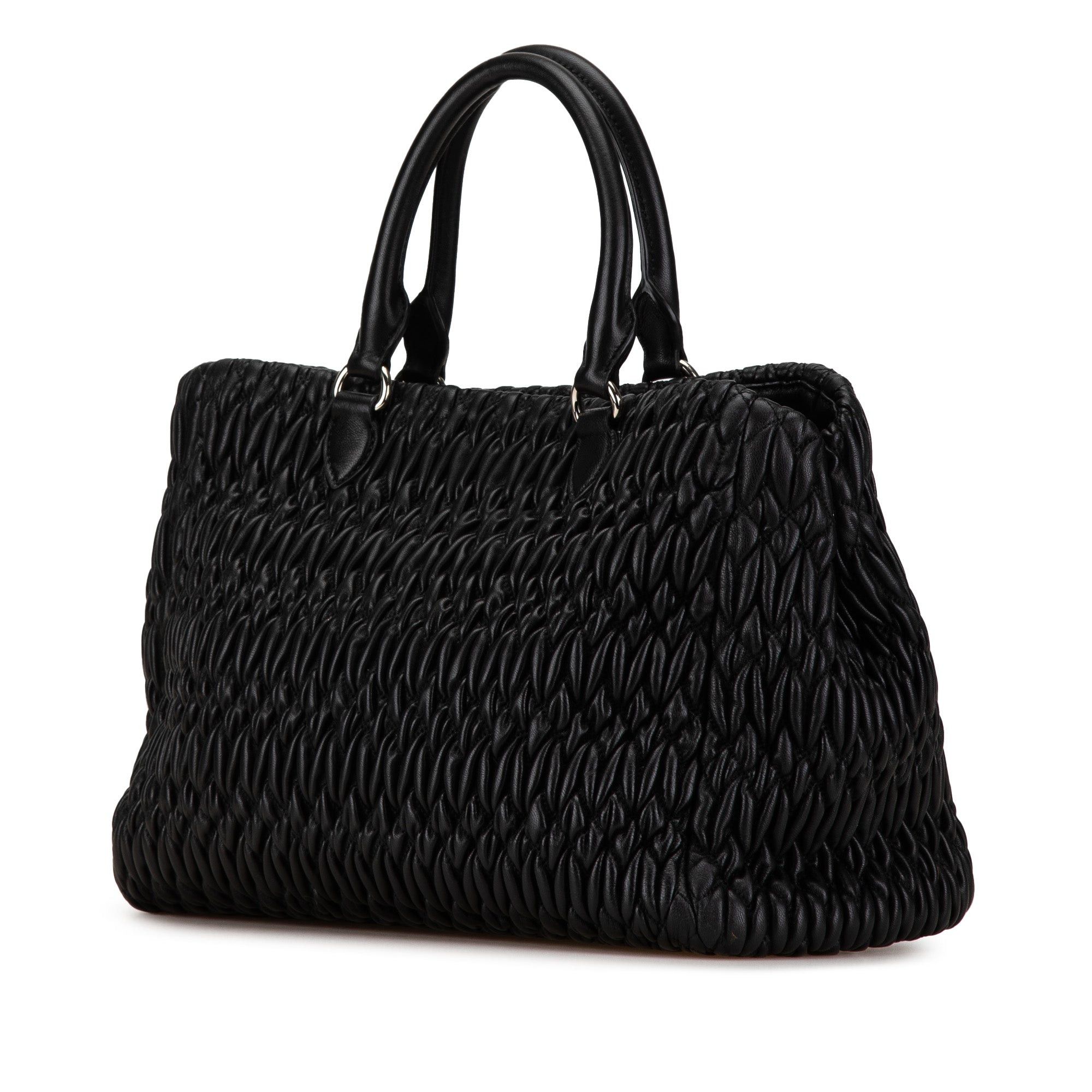 Miu Miu Miu Miu Matelasse Nappa Crystal Satchel Black Size ONE SIZE - 2 Thumbnail