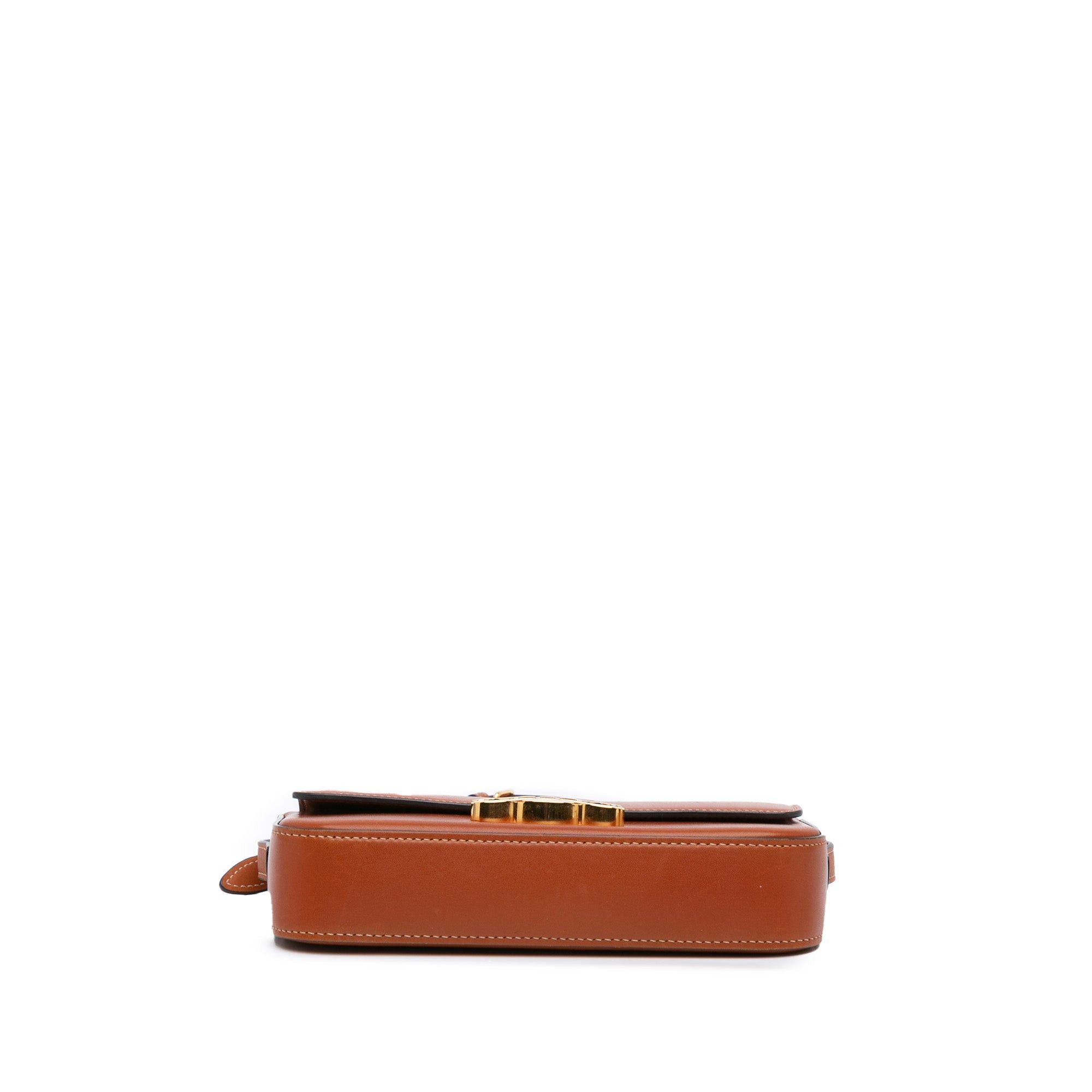 Celine Celine Leather Triomphe Claude Shoulder Bag Brown Size ONE SIZE - 3 Thumbnail