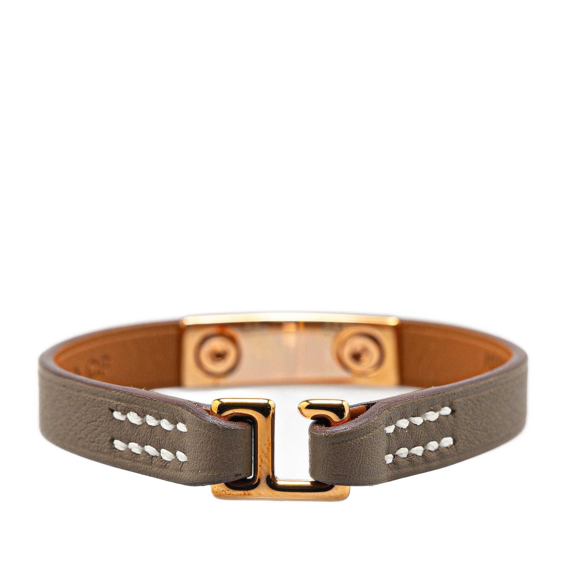 Hermes Hermès Swift Mini Rivale Bracelet Gray Size ONE SIZE - 3 Thumbnail