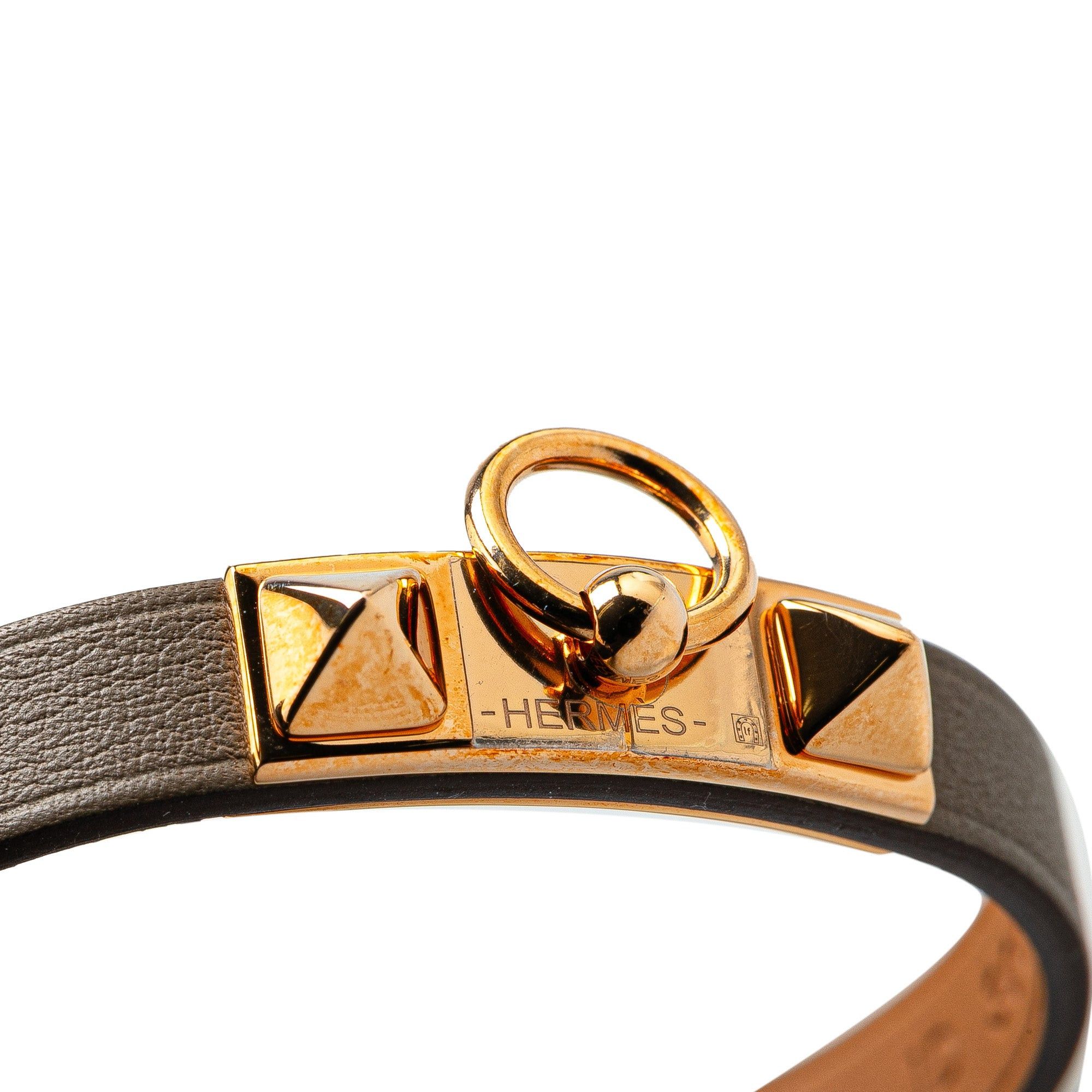 Hermes Hermès Swift Mini Rivale Bracelet Gray Size ONE SIZE - 9 Thumbnail