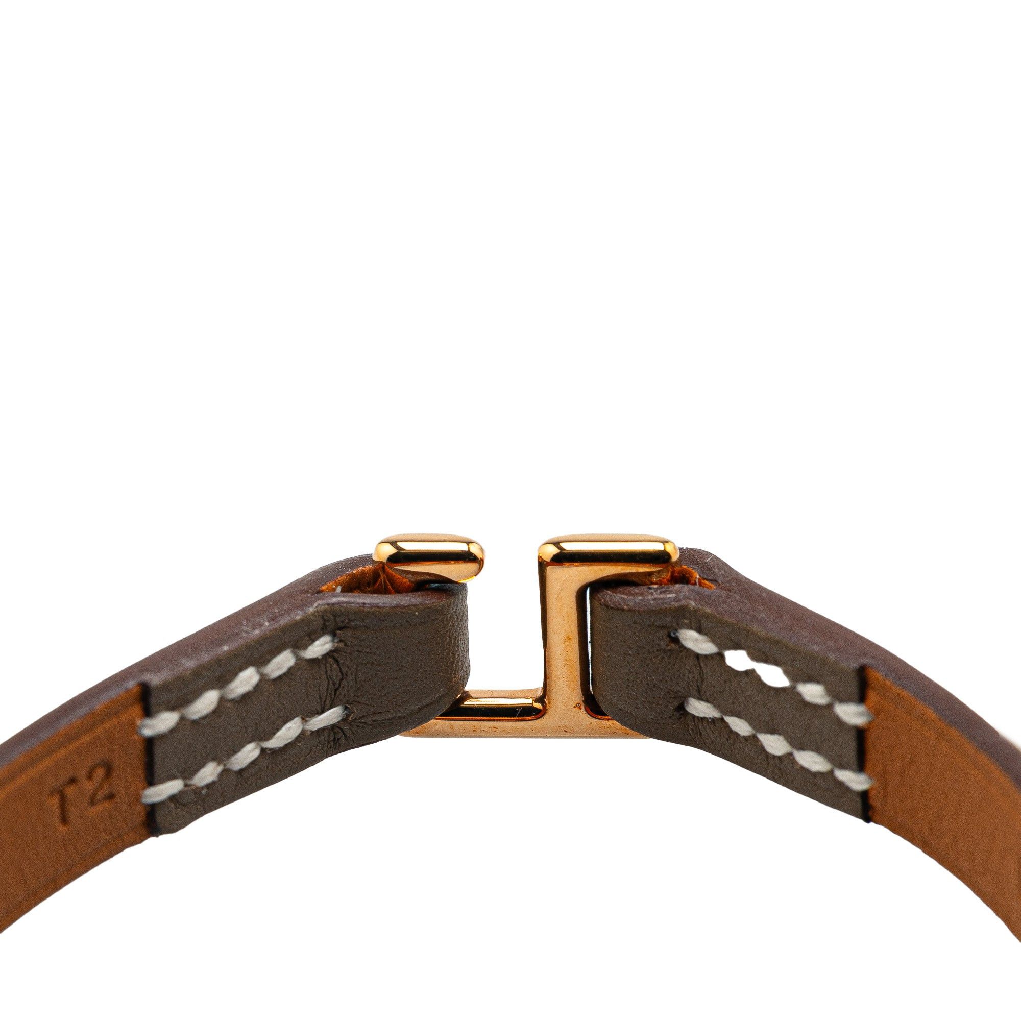 Hermes Hermès Swift Mini Rivale Bracelet Gray Size ONE SIZE - 8 Thumbnail
