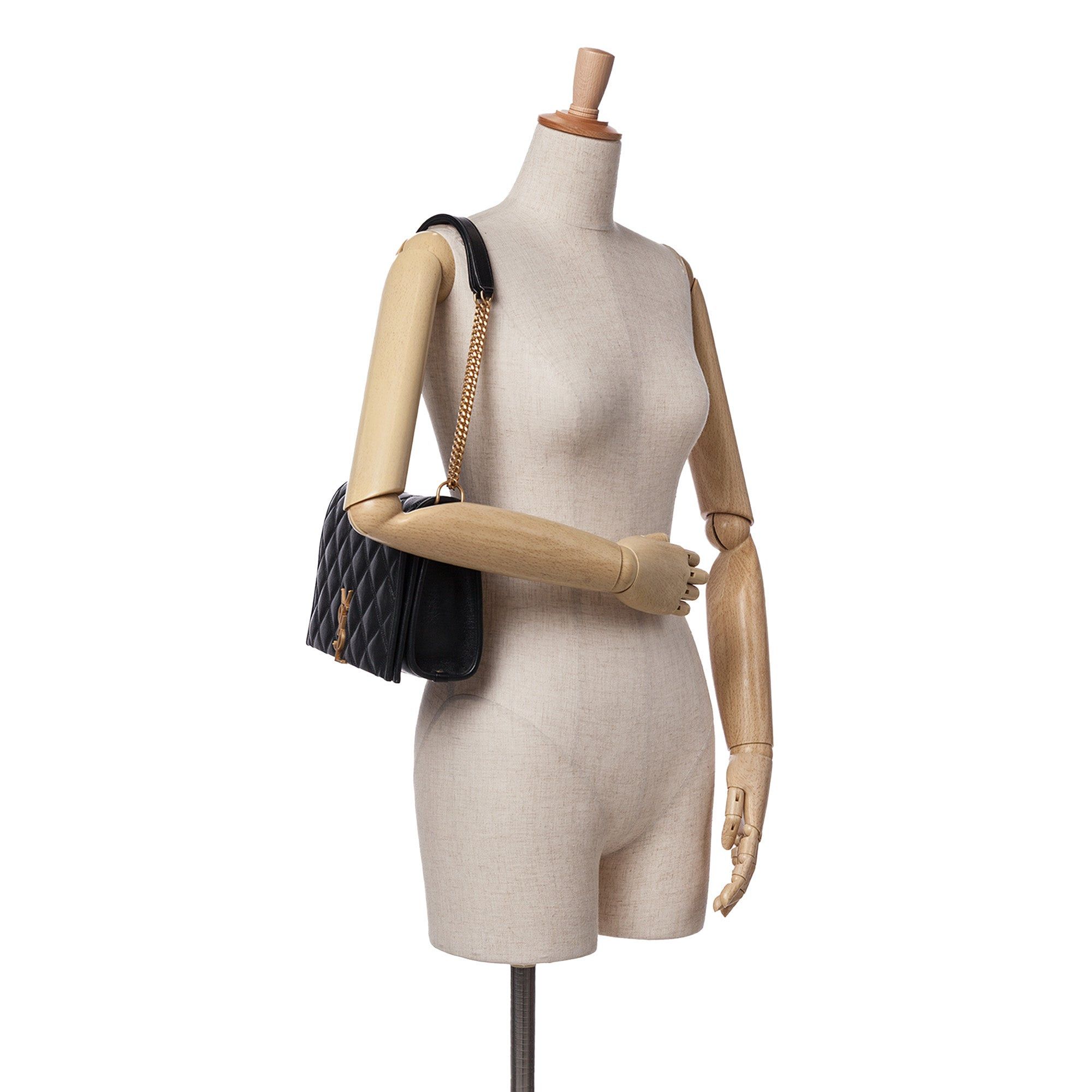 Saint Laurent Paris Saint Laurent Mini Quilted Lambskin Becky Chain Bag Black Size ONE SIZE - 13 Thumbnail