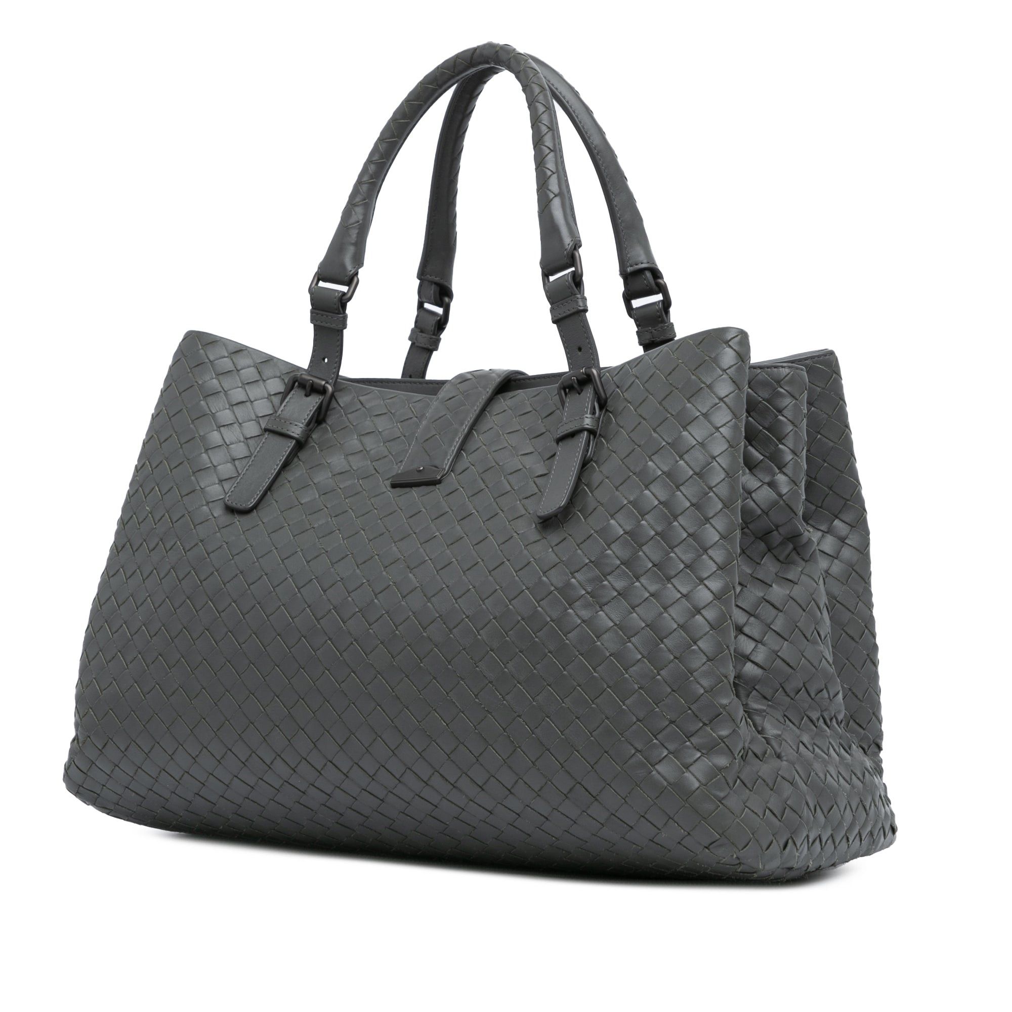 Bottega Veneta Bottega Veneta Large Nappa Intrecciato Roma Tote Gray Size ONE SIZE - 2 Thumbnail