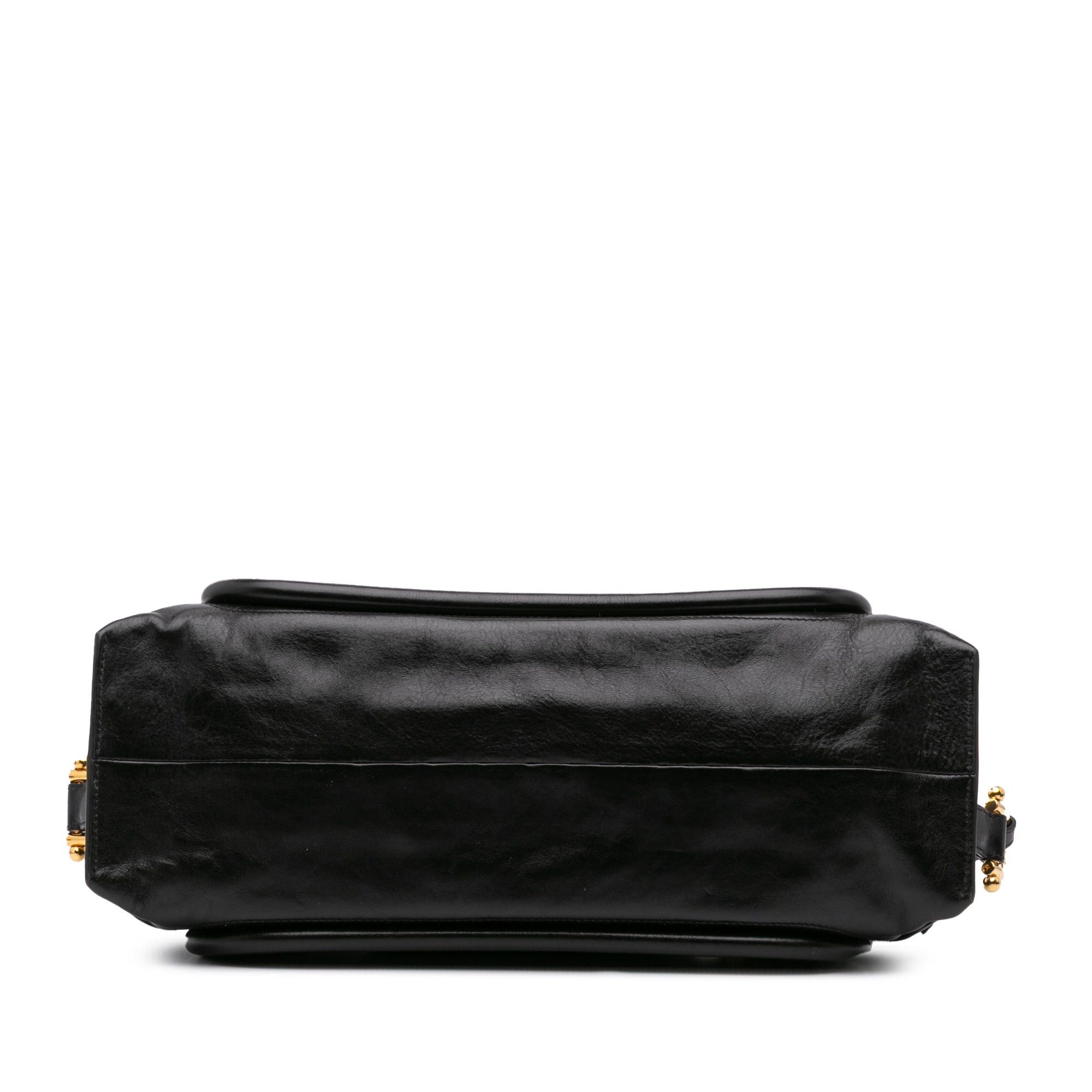 Chloe Chloé Shiny Calfskin Paraty 24 Satchel Black Size ONE SIZE - 3 Thumbnail