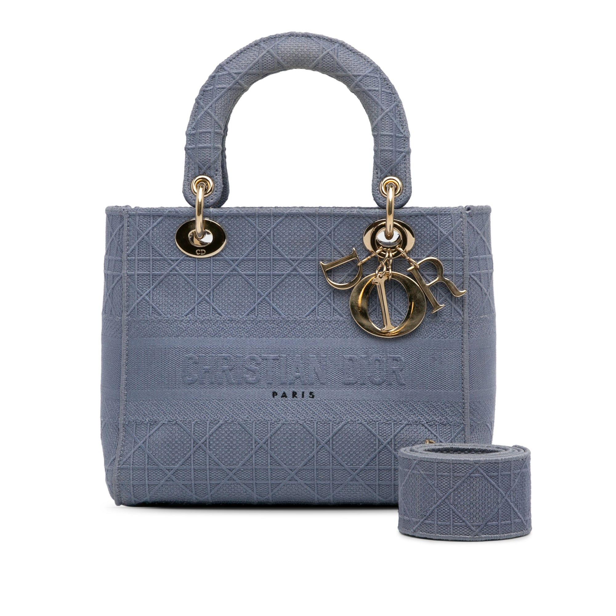 Dior Dior Medium Cannage Lady D-Lite Blue Size ONE SIZE - 10 Thumbnail