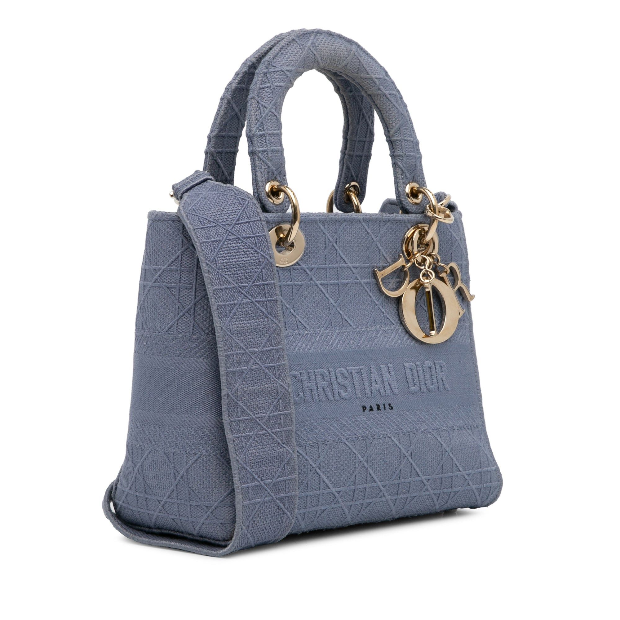 Dior Dior Medium Cannage Lady D-Lite Blue Size ONE SIZE - 2 Thumbnail