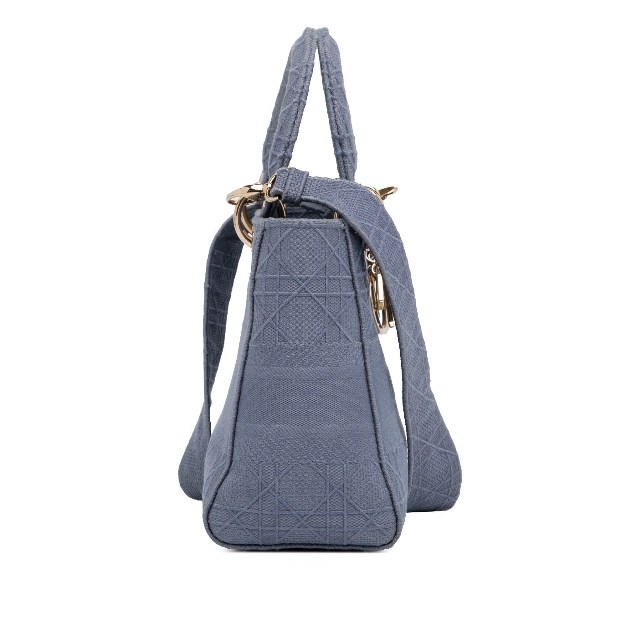 Dior Dior Medium Cannage Lady D-Lite Blue Size ONE SIZE - 4 Thumbnail