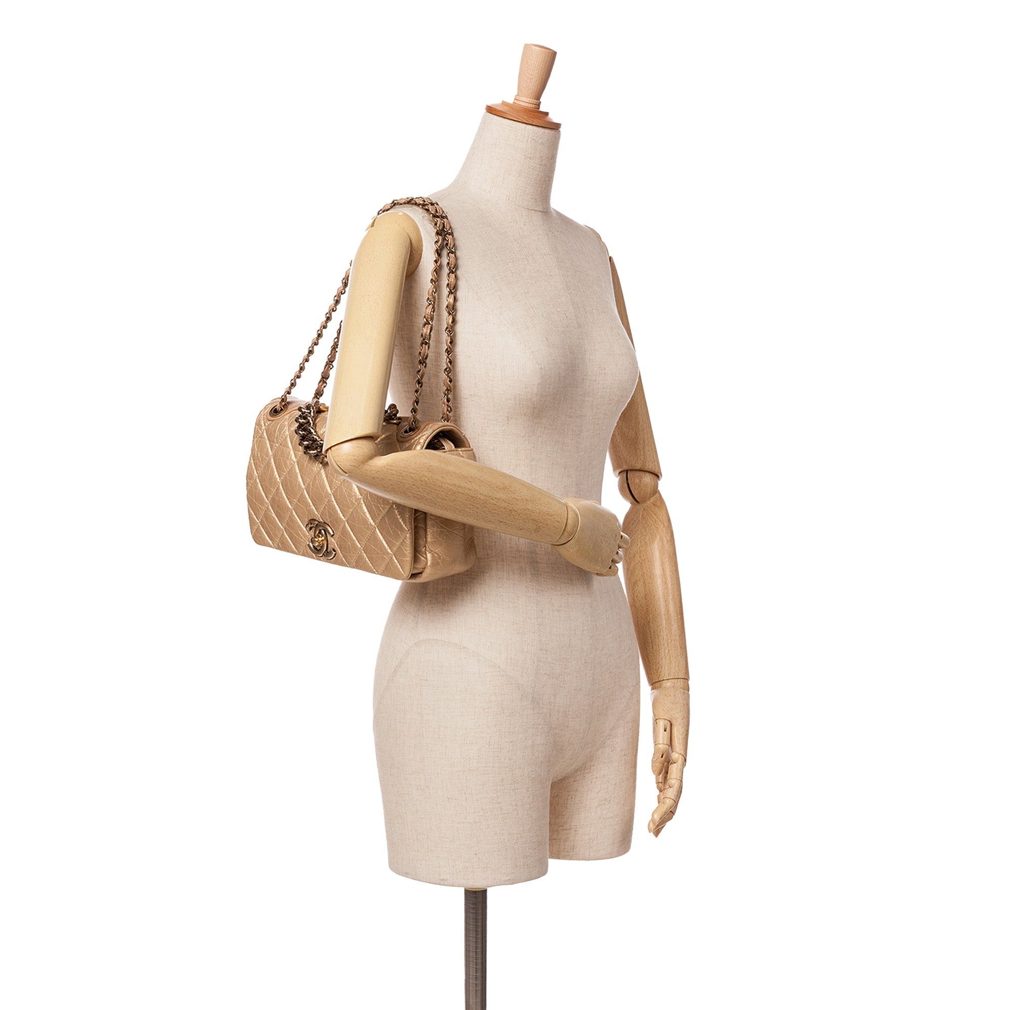 Chanel Chanel Medium Quilted Aged Calfskin Pondicherry Flap Gold Size ONE SIZE - 10 Thumbnail