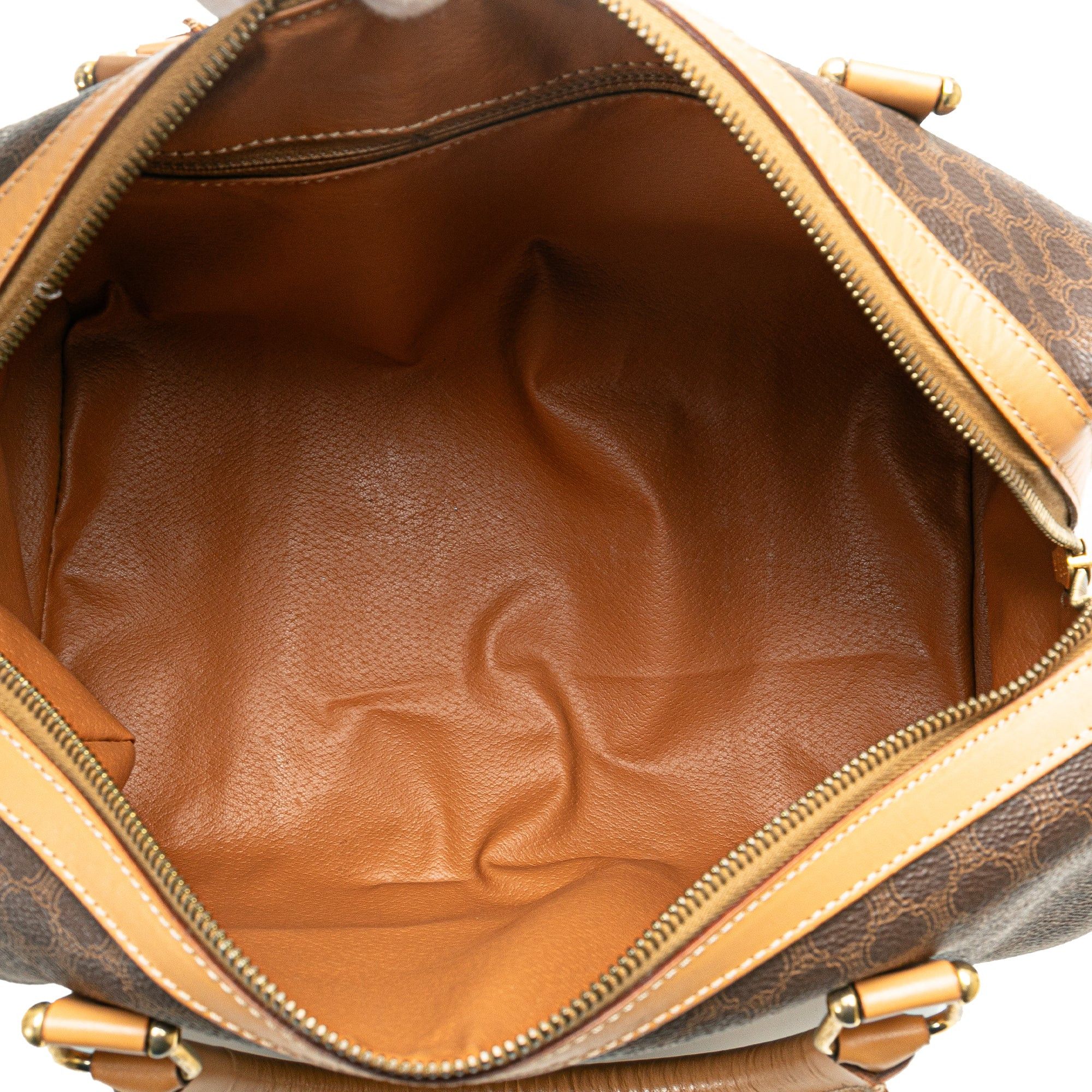Celine Celine Macadam Coated Canvas Boston Bag Brown Size ONE SIZE - 4 Thumbnail