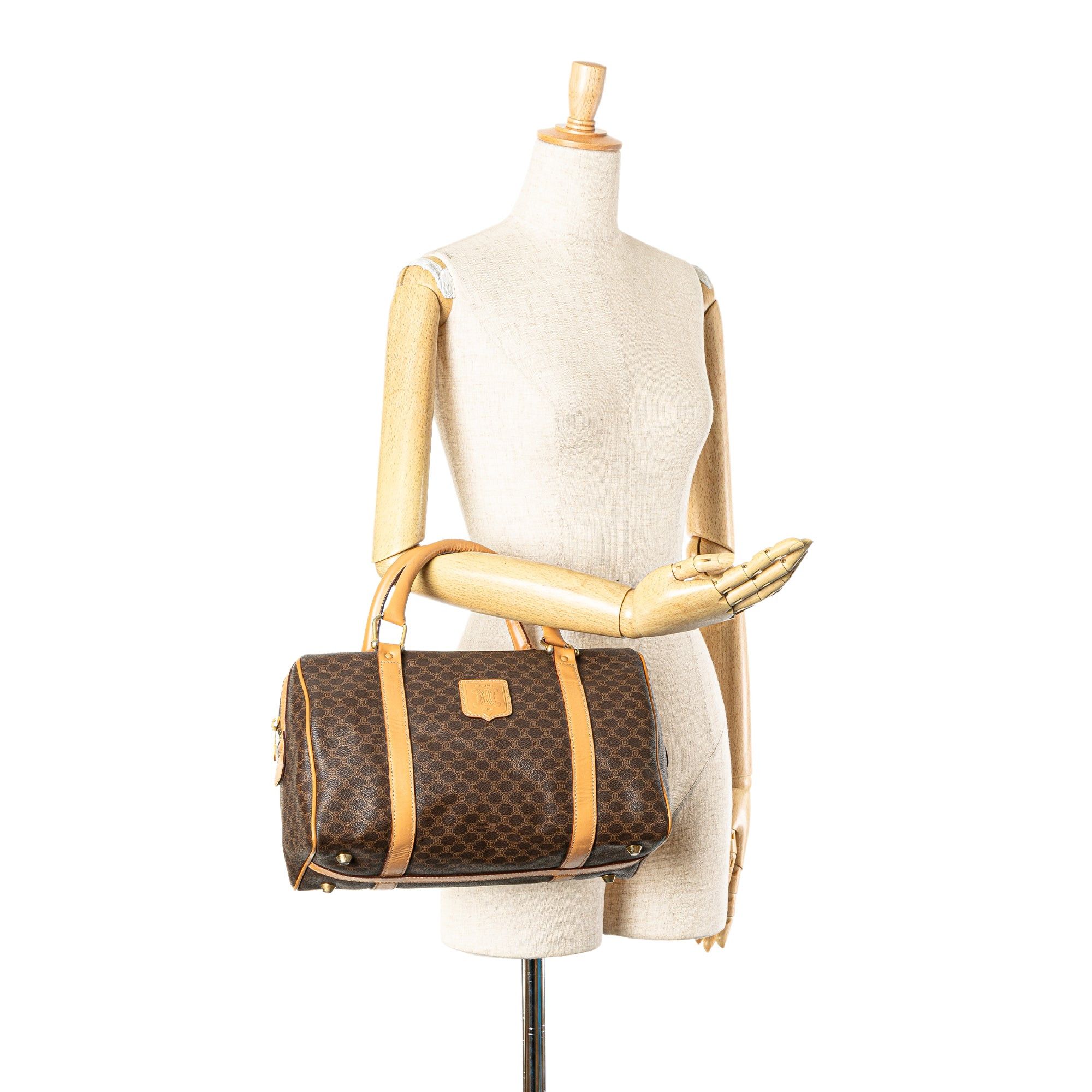 Celine Celine Macadam Coated Canvas Boston Bag Brown Size ONE SIZE - 8 Thumbnail