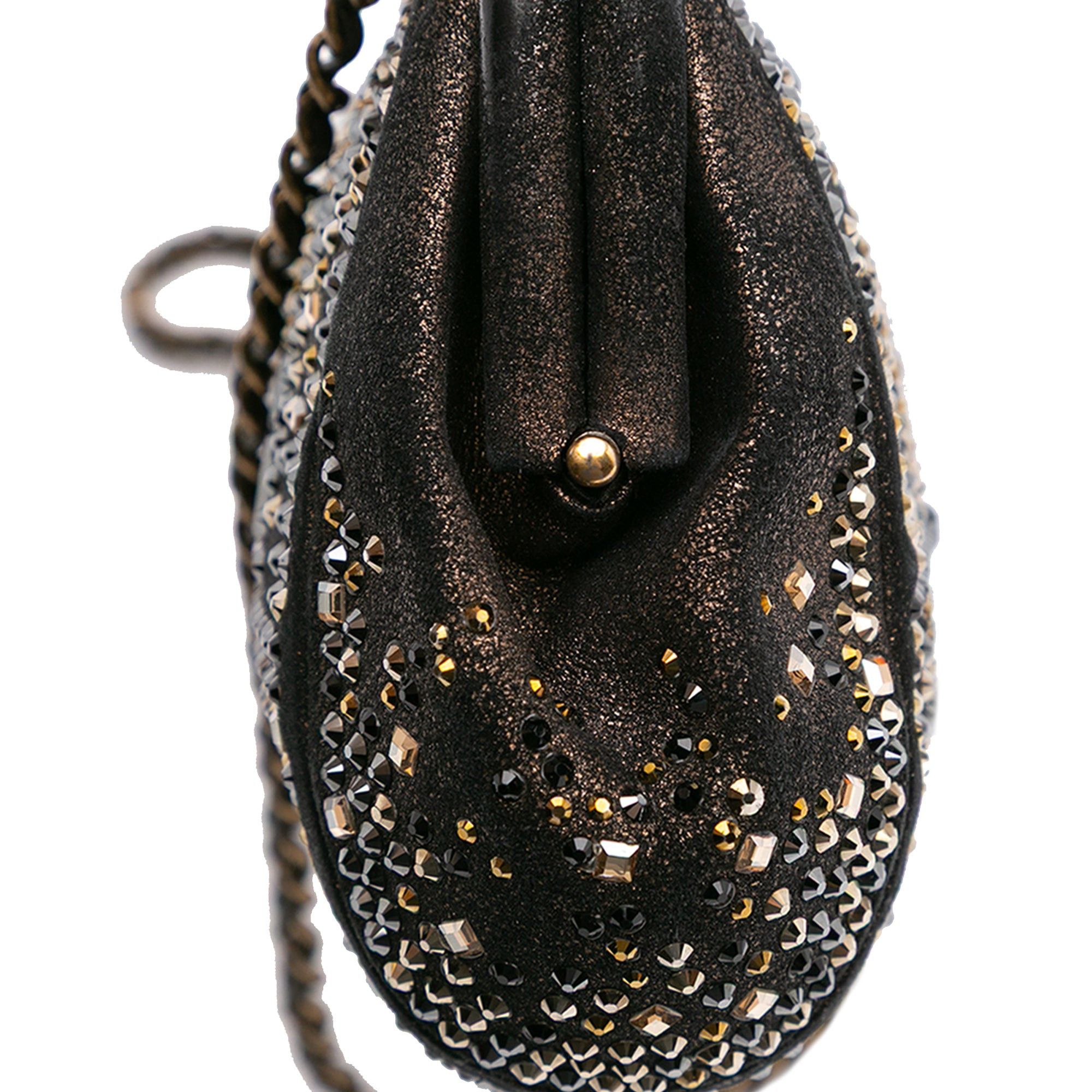 Chanel Chanel CC Glitter Lambskin Studded Frame Clutch on Chain Black Size ONE SIZE - 9 Thumbnail