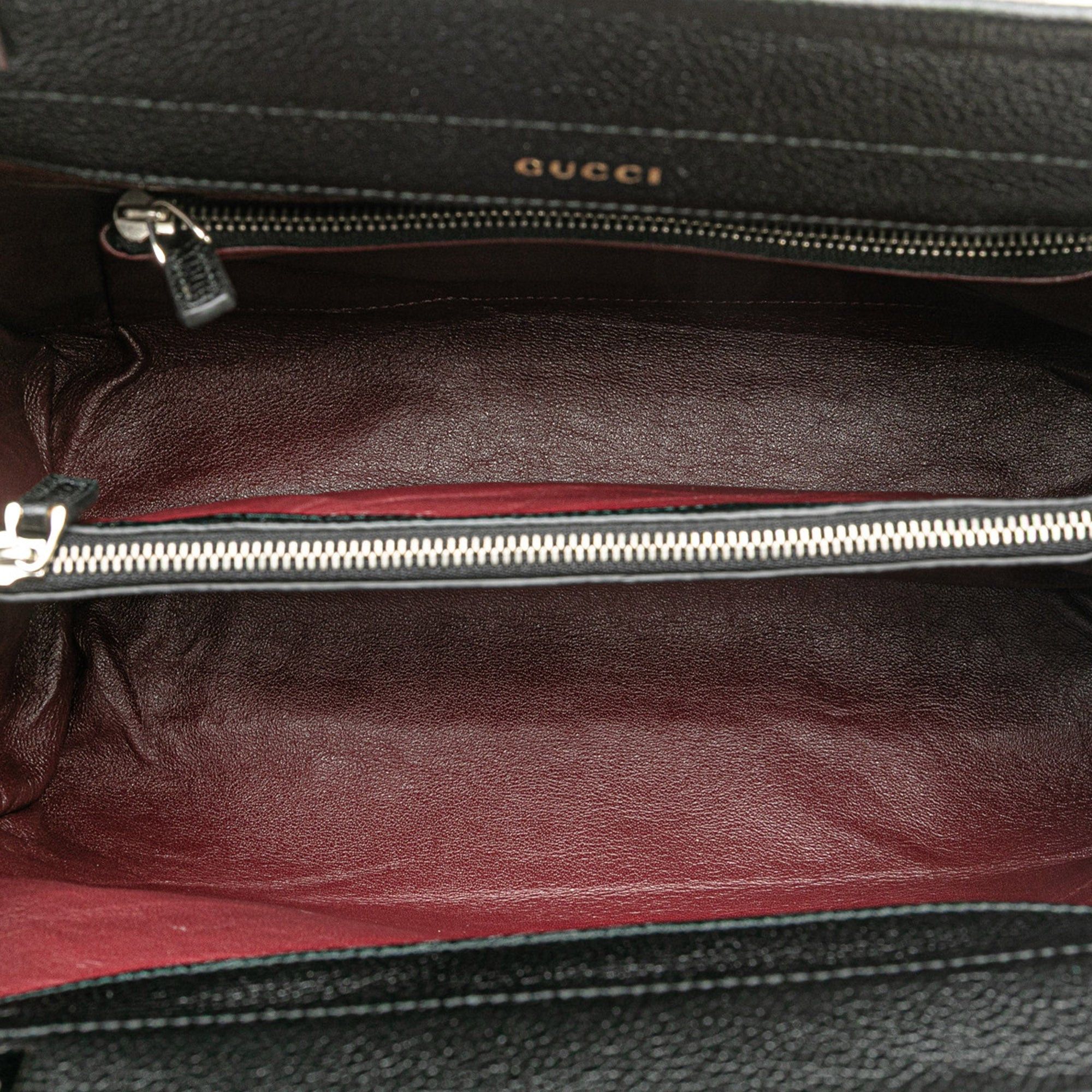 Gucci Gucci Small Grainy Calfskin Zumi Top Handle Bag Black Size ONE SIZE - 4 Thumbnail