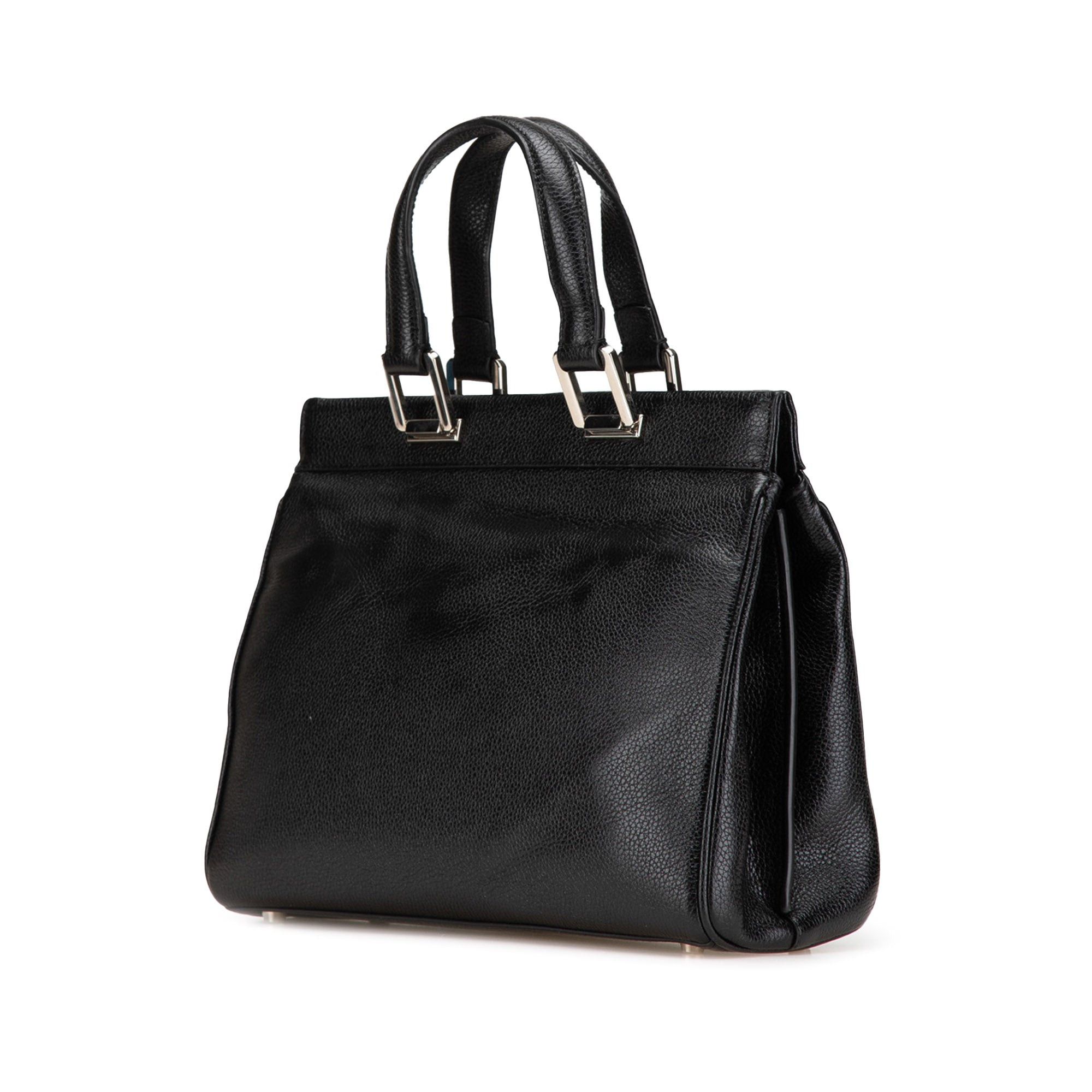 Gucci Gucci Small Grainy Calfskin Zumi Top Handle Bag Black Size ONE SIZE - 2 Thumbnail