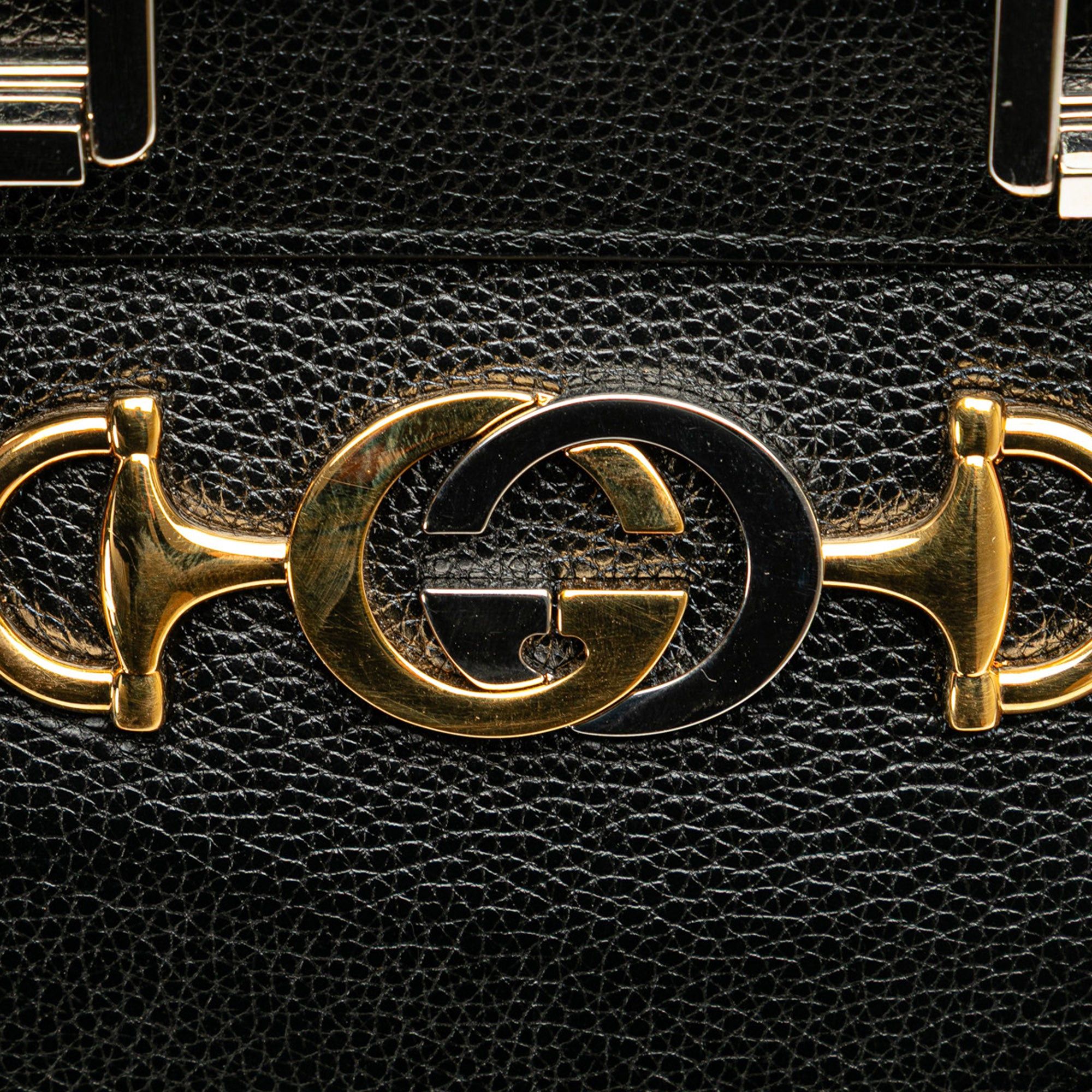 Gucci Gucci Small Grainy Calfskin Zumi Top Handle Bag Black Size ONE SIZE - 8 Thumbnail