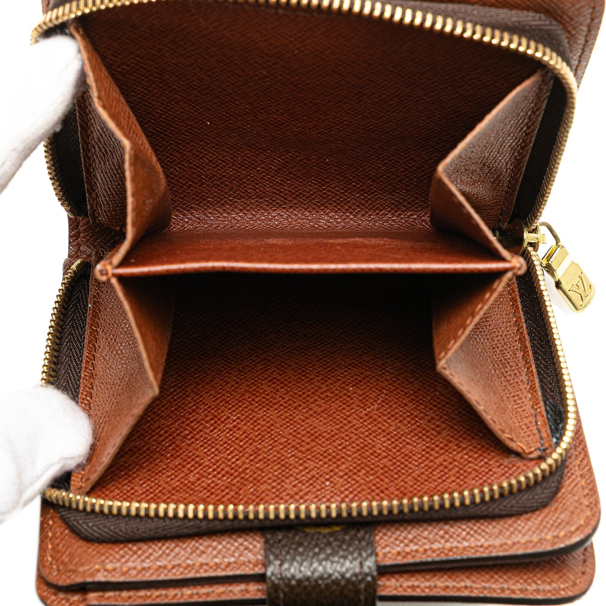 Louis Vuitton Monogram Bi-Fold Compact Wallet Brown