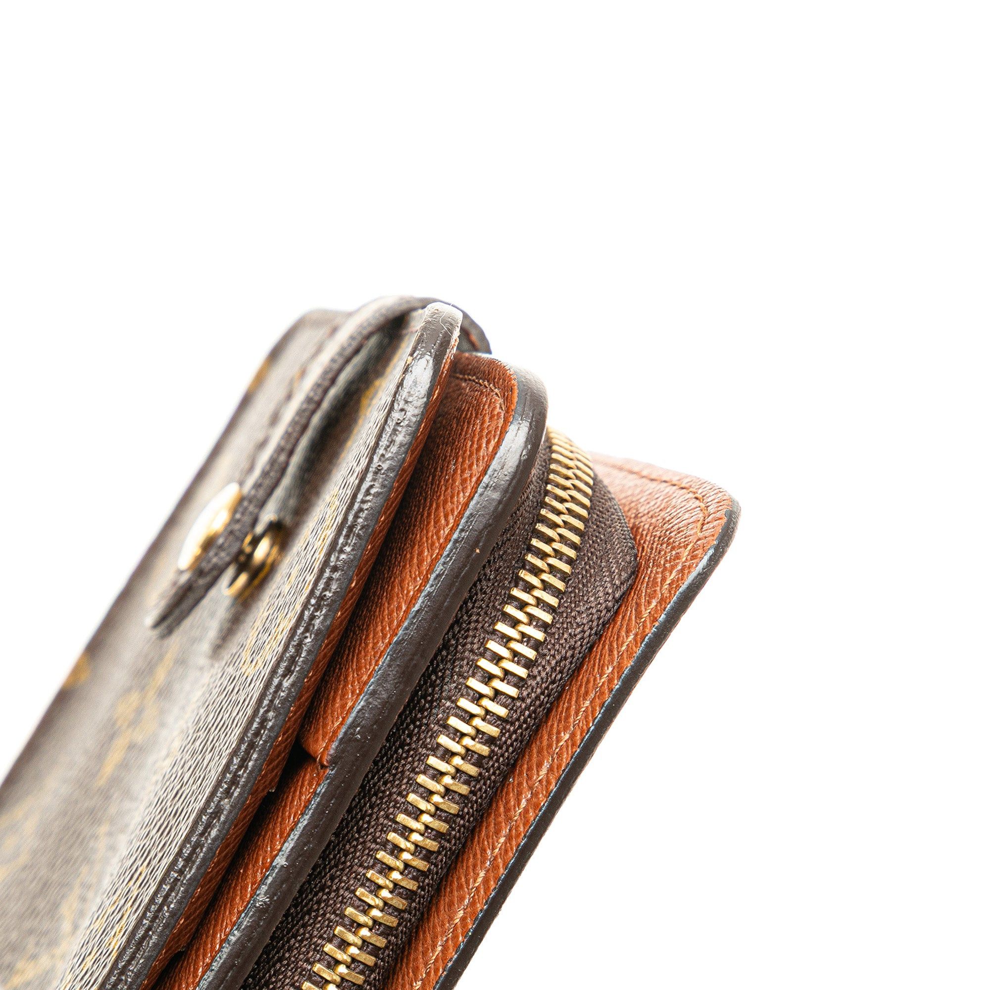 Louis Vuitton Monogram Bi-Fold Compact Wallet Brown