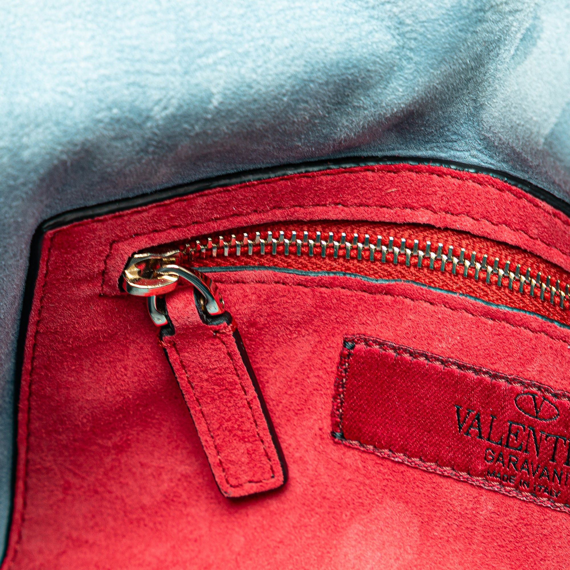 Valentino Valentino Medium Nappa Rockstud Spike Satchel Blue Size ONE SIZE - 7 Thumbnail