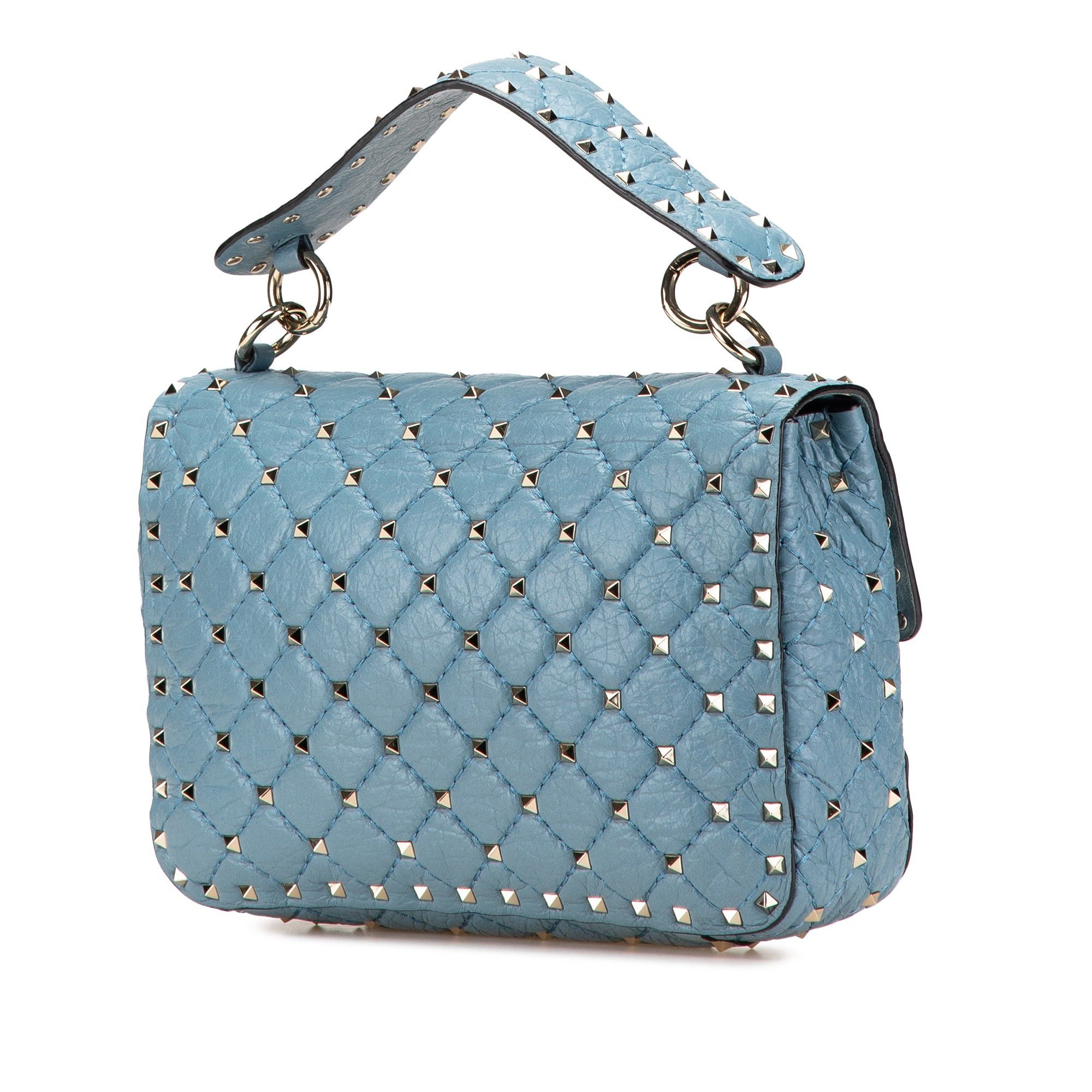 Valentino Valentino Medium Nappa Rockstud Spike Satchel Blue Size ONE SIZE - 2 Thumbnail