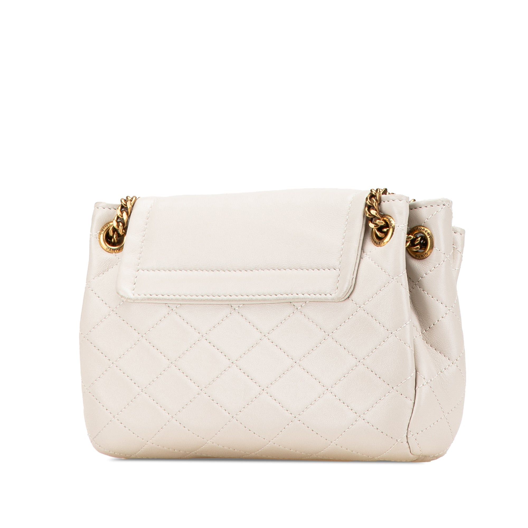 Saint Laurent Paris Saint Laurent Mini Quilted Lambskin Monogram Nolita Bag White Size ONE SIZE - 2 Thumbnail