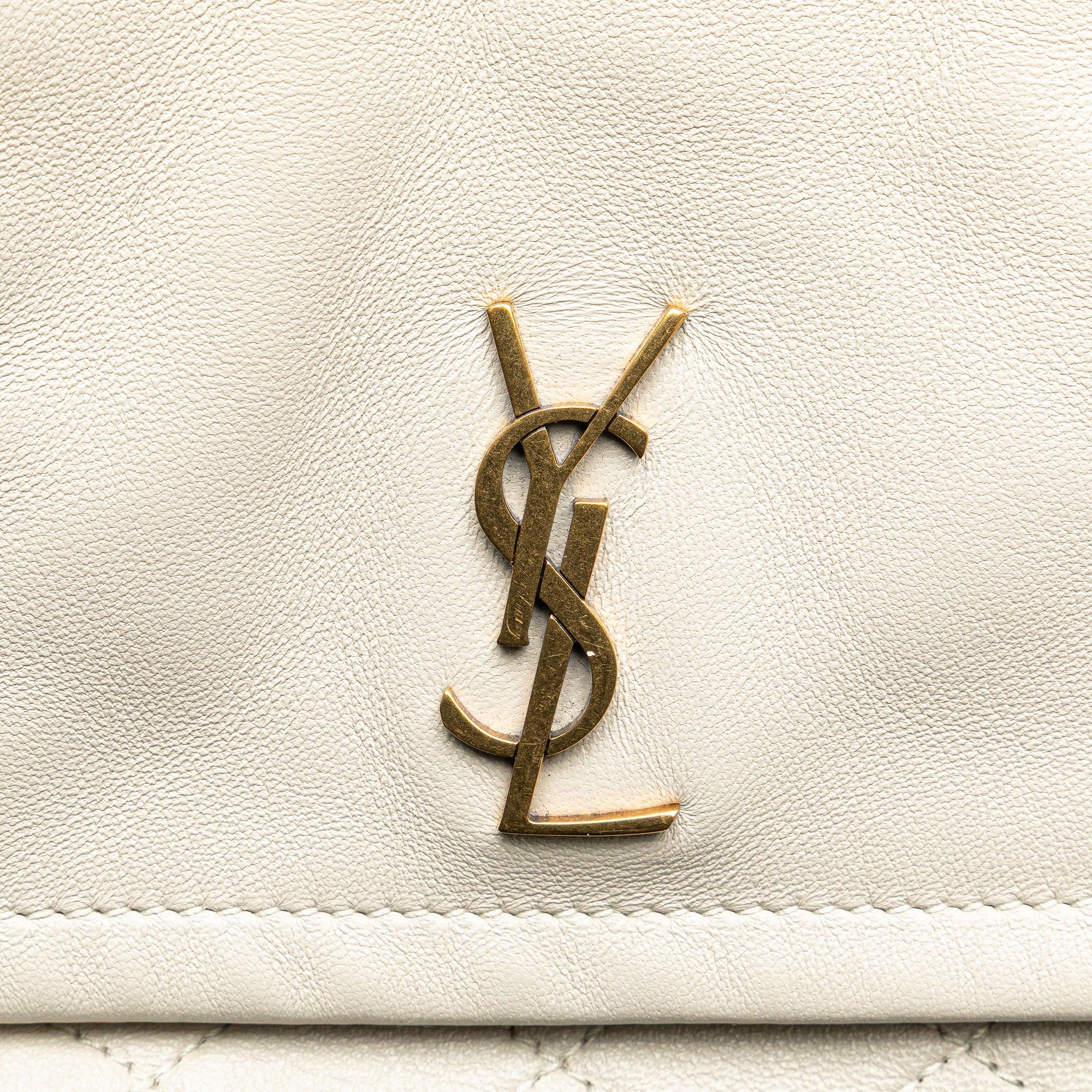 Saint Laurent Paris Saint Laurent Mini Quilted Lambskin Monogram Nolita Bag White Size ONE SIZE - 7 Thumbnail