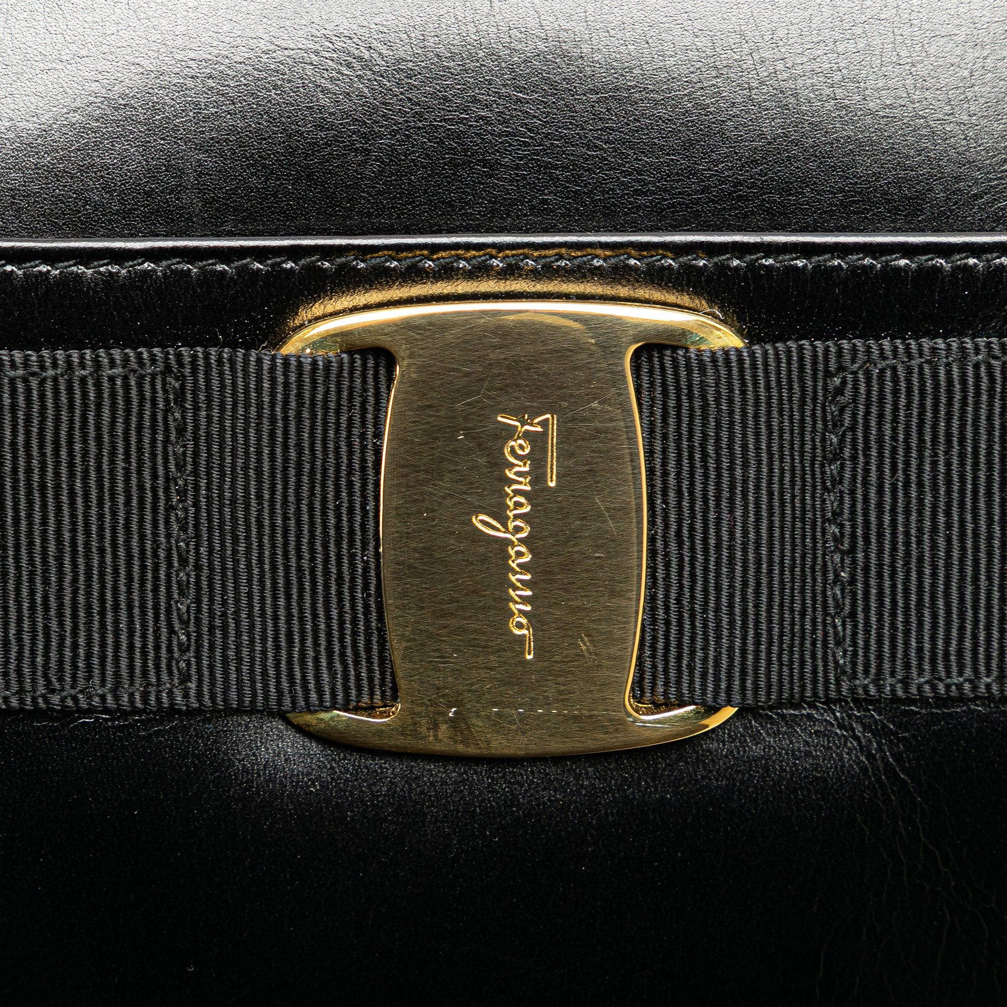 Salvatore Ferragamo Ferragamo Vara Calfskin Crossbody Black Size ONE SIZE - 7 Thumbnail