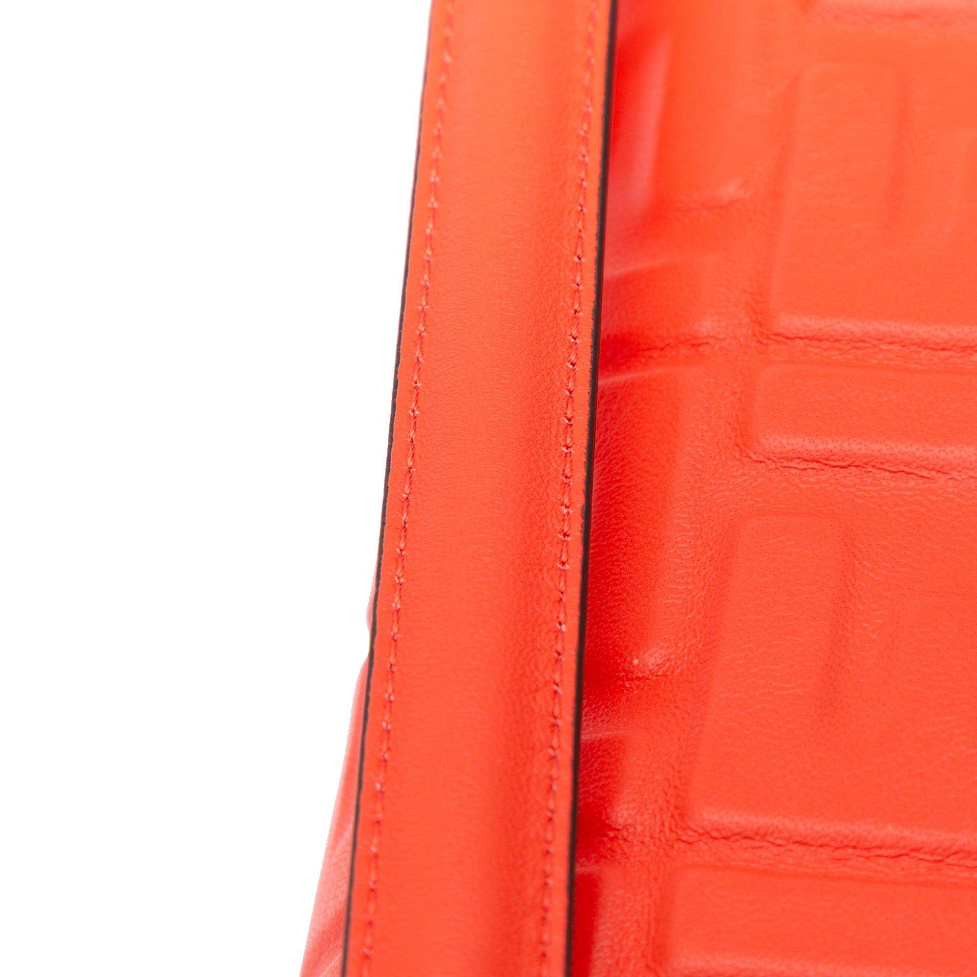 Fendi Fendi Zucca Embossed Leather Baguette Satchel Orange Size ONE SIZE - 9 Thumbnail