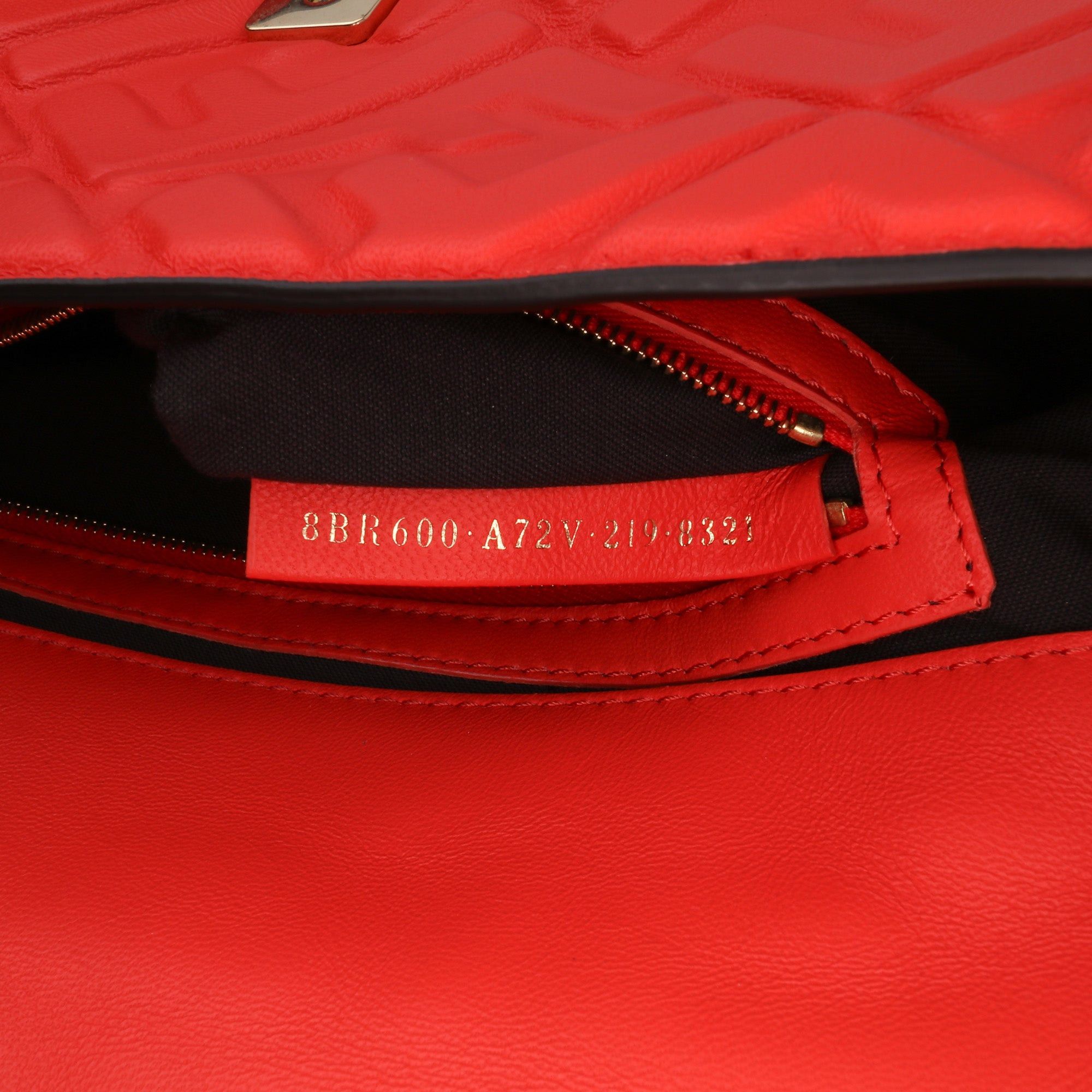 Fendi Fendi Zucca Embossed Leather Baguette Satchel Orange Size ONE SIZE - 6 Thumbnail