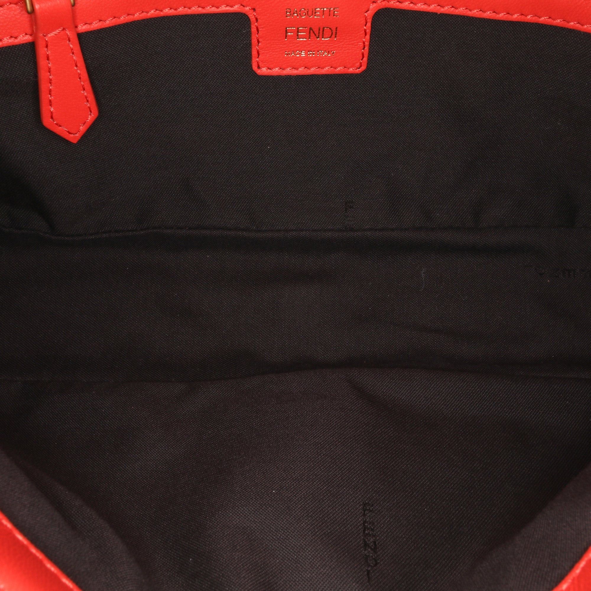 Fendi Fendi Zucca Embossed Leather Baguette Satchel Orange Size ONE SIZE - 4 Thumbnail