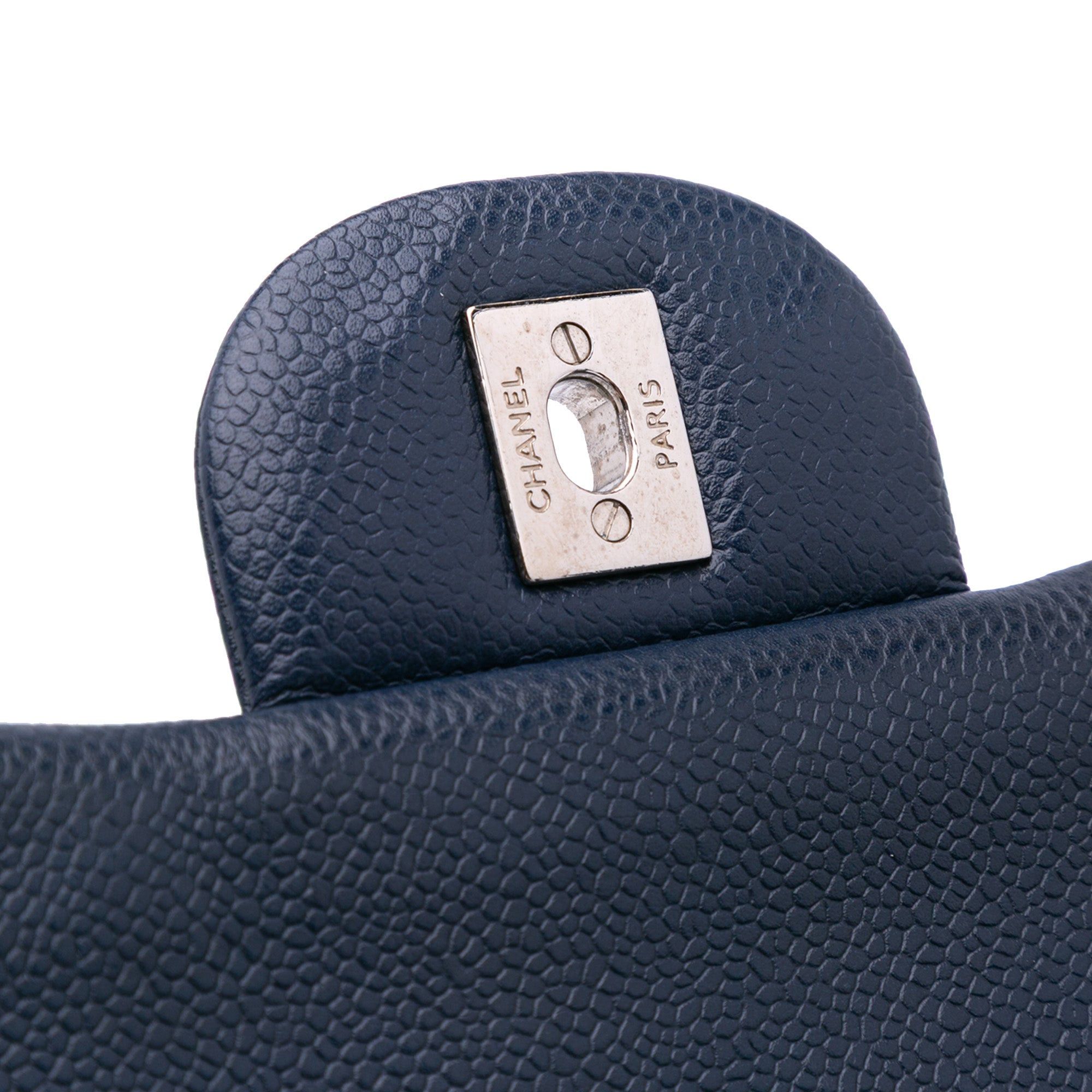 Chanel Chanel Jumbo Classic Caviar Double Flap Blue Size ONE SIZE - 9 Thumbnail