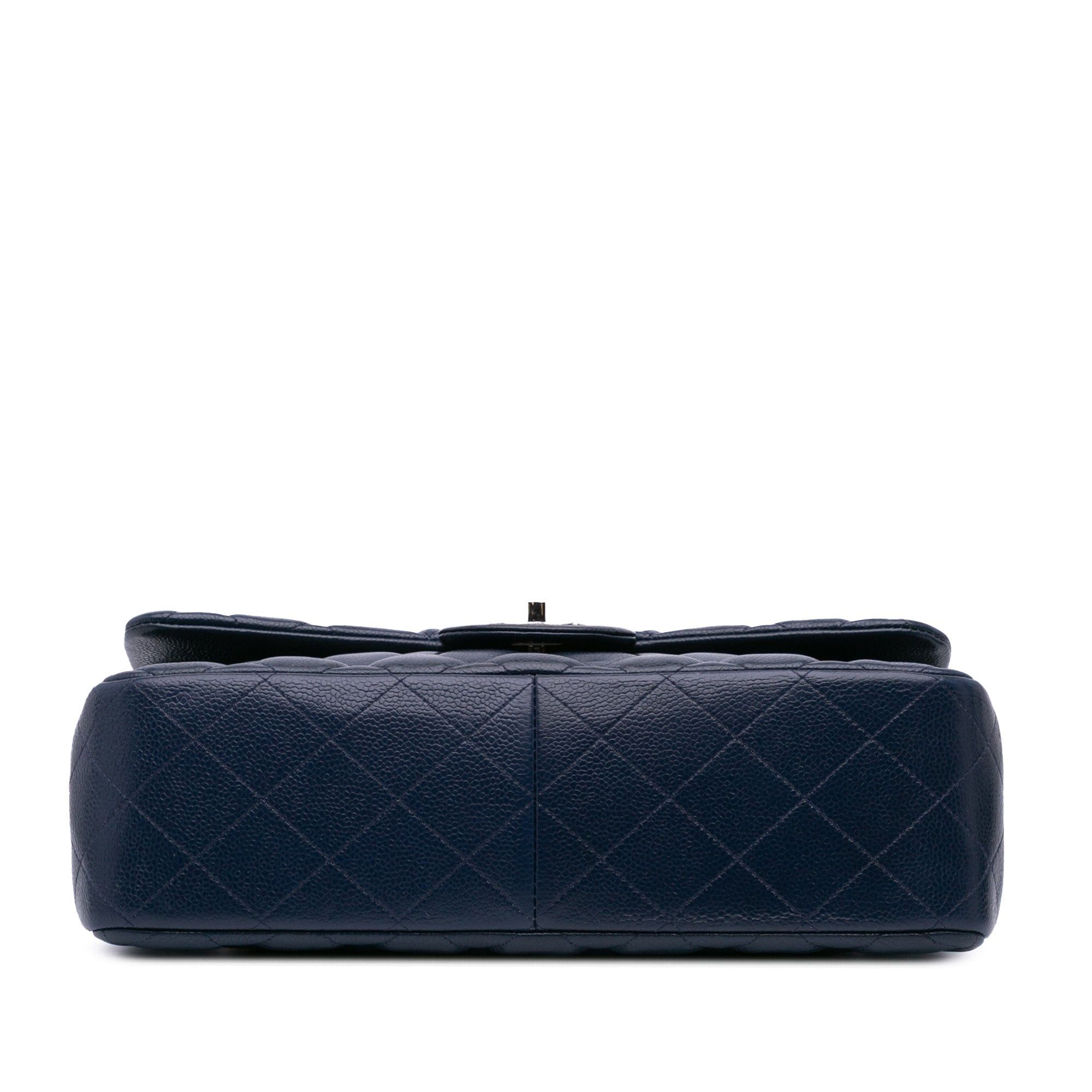 Chanel Chanel Jumbo Classic Caviar Double Flap Blue Size ONE SIZE - 3 Thumbnail