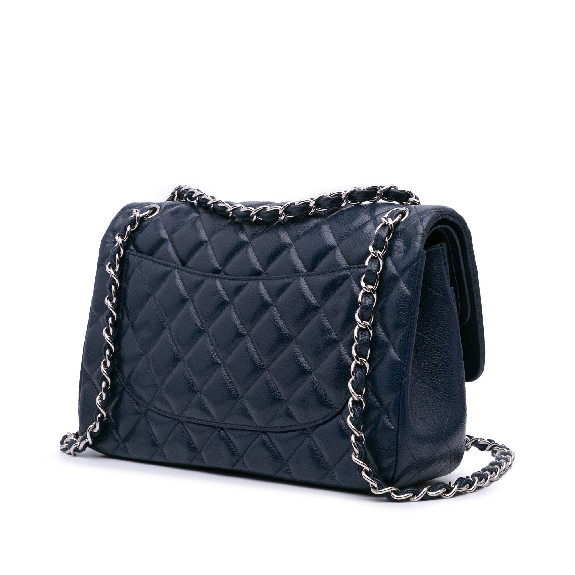 Chanel Chanel Jumbo Classic Caviar Double Flap Blue Size ONE SIZE - 2 Thumbnail