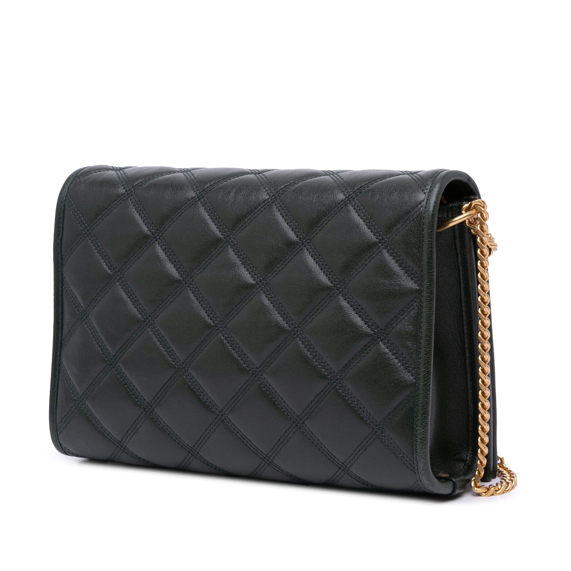 Saint Laurent Paris Saint Laurent Small Quilted Lambskin Becky Chain Shoulder Bag Green Size ONE SIZE - 2 Thumbnail