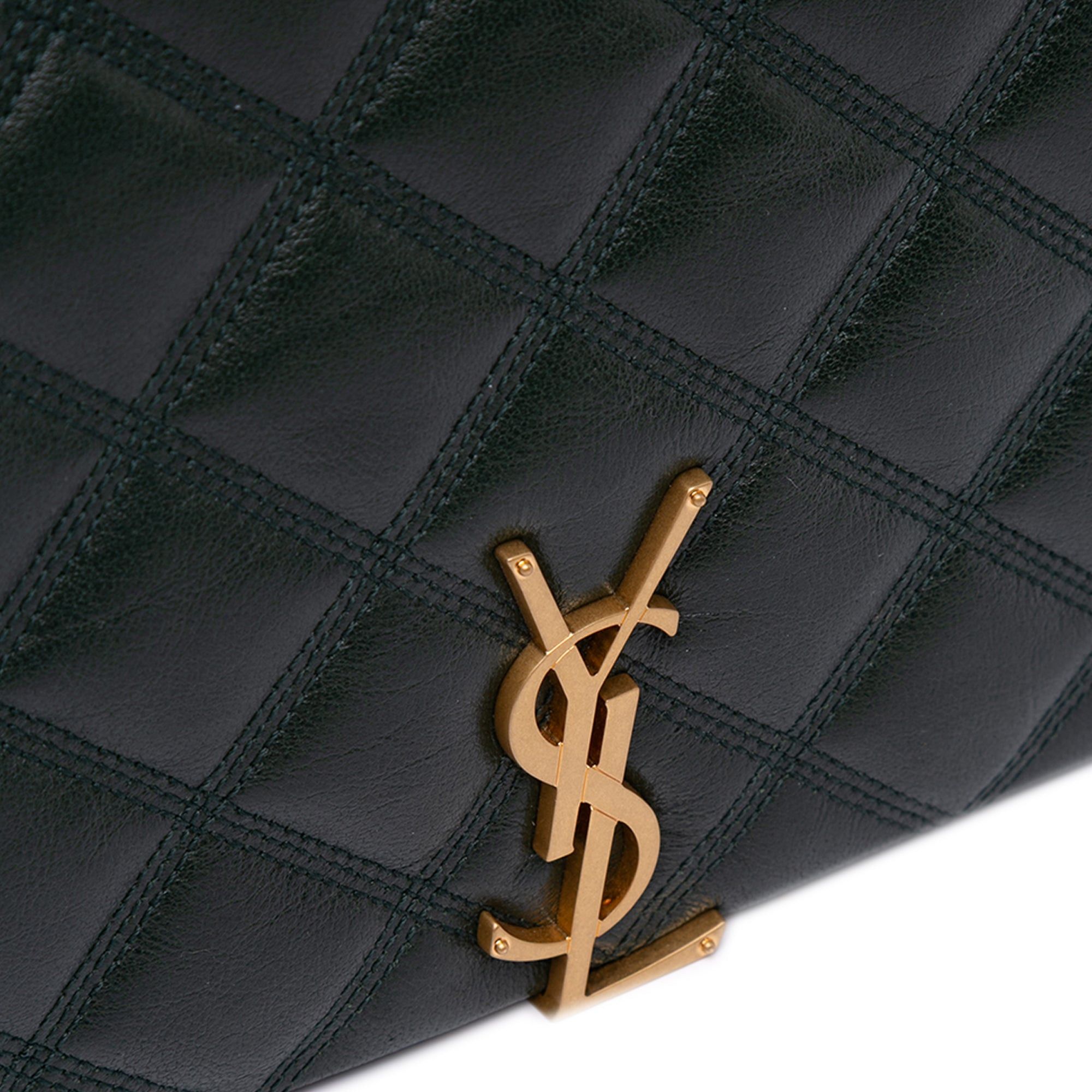 Saint Laurent Paris Saint Laurent Small Quilted Lambskin Becky Chain Shoulder Bag Green Size ONE SIZE - 11 Thumbnail