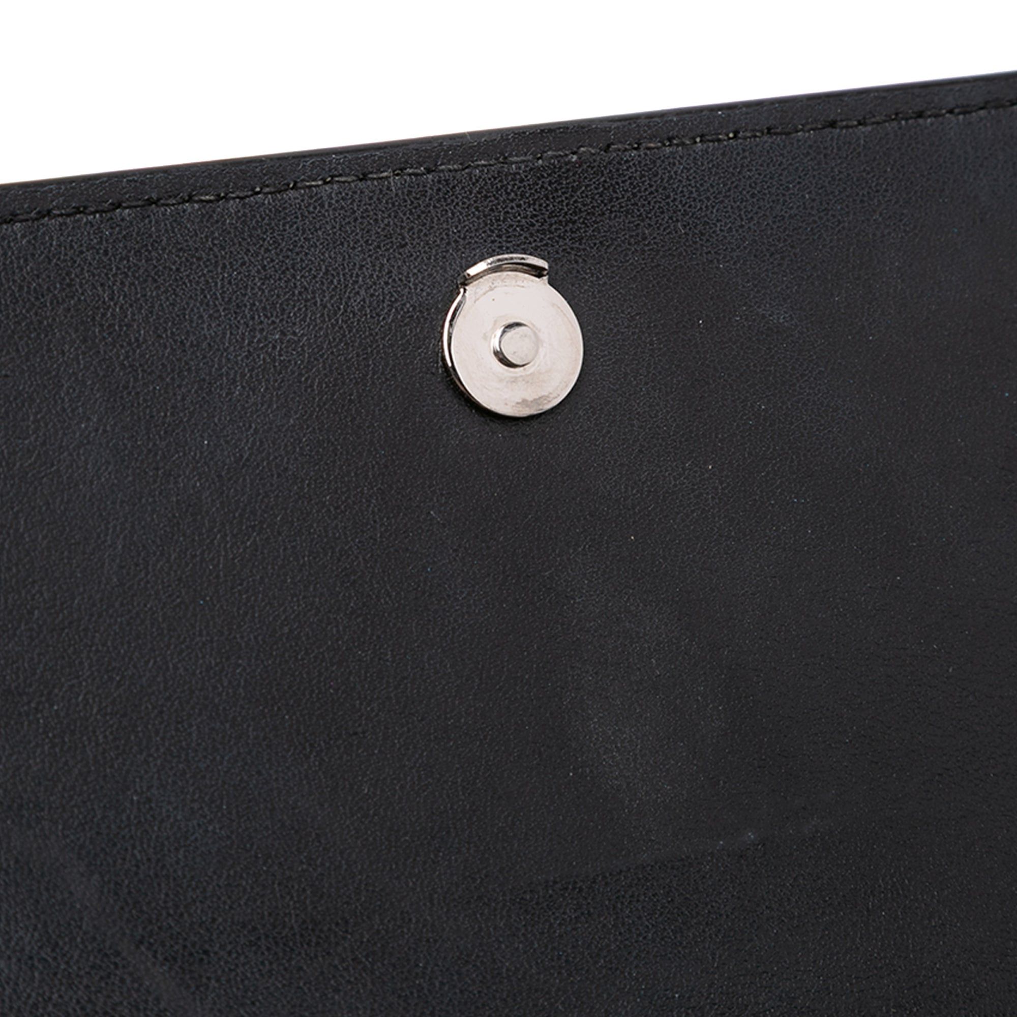 Saint Laurent Paris Saint Laurent Crocodile Embossed Monogram Sunset Top Handle Chain Wallet Black Size ONE SIZE - 7 Thumbnail