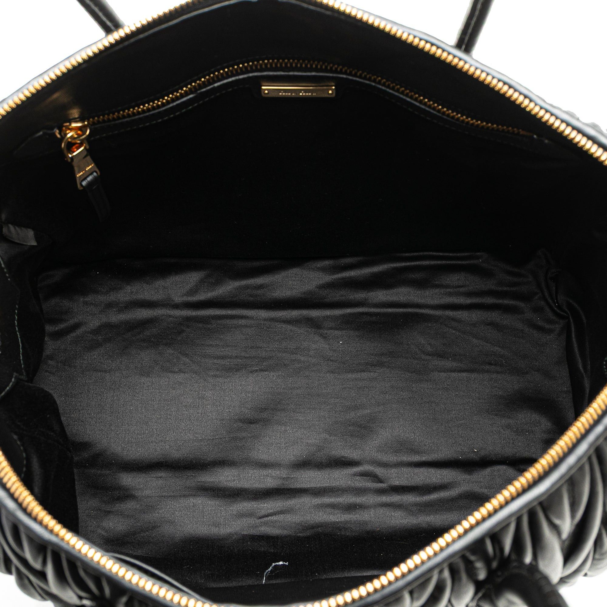 Miu Miu Miu Miu Matelasse Nappa Zip Satchel Black Size ONE SIZE - 4 Thumbnail