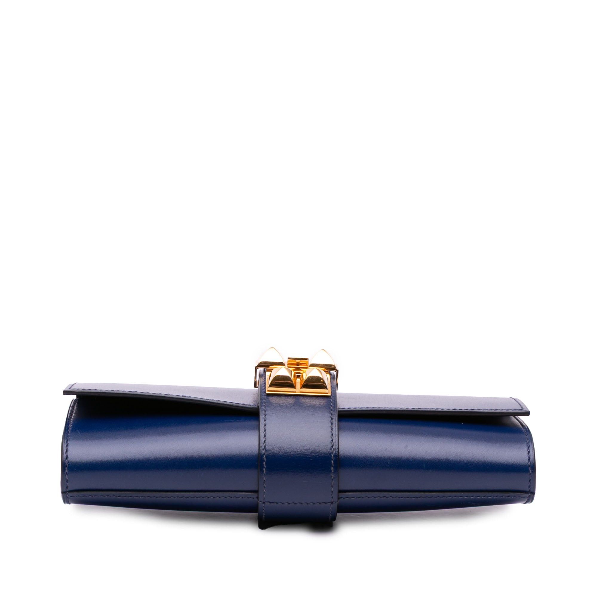 Hermes Hermès Tadelakt Medor Clutch 23 Blue Size ONE SIZE - 3 Thumbnail