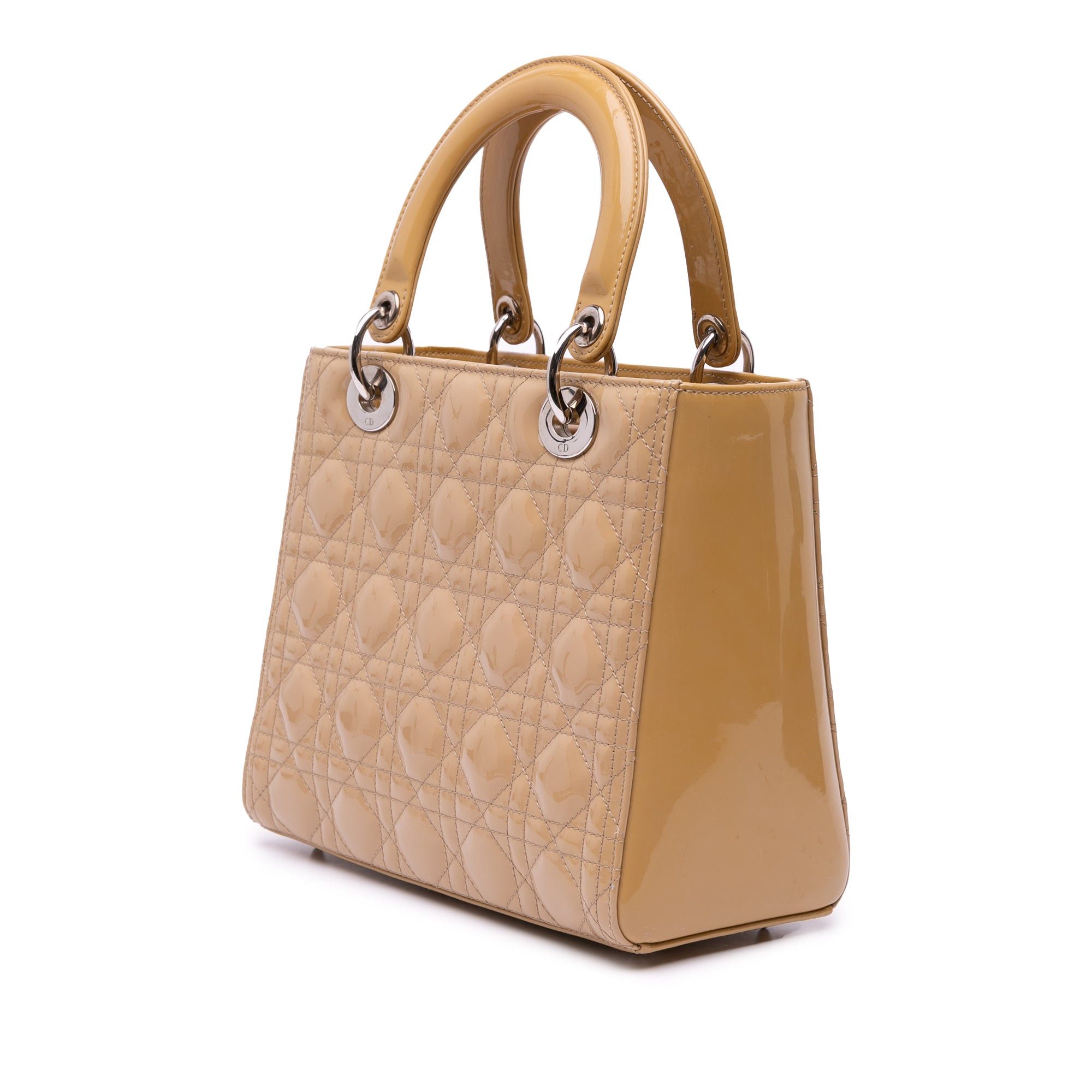 Dior Dior Medium Patent Cannage Lady Dior Brown Size ONE SIZE - 2 Thumbnail