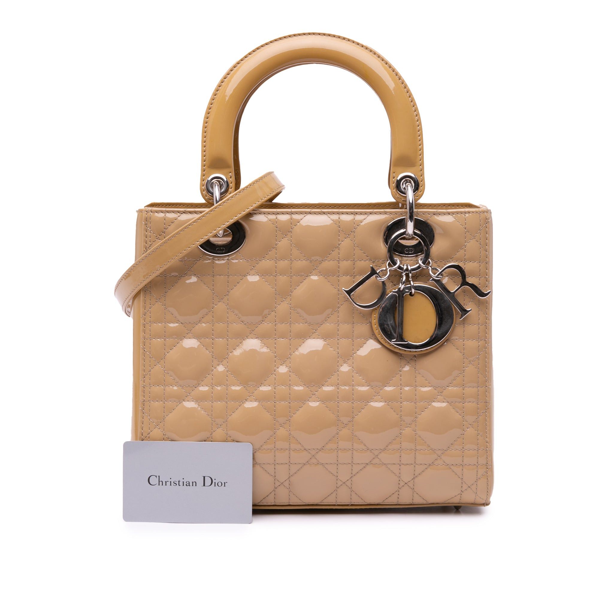 Dior Dior Medium Patent Cannage Lady Dior Brown Size ONE SIZE - 10 Thumbnail