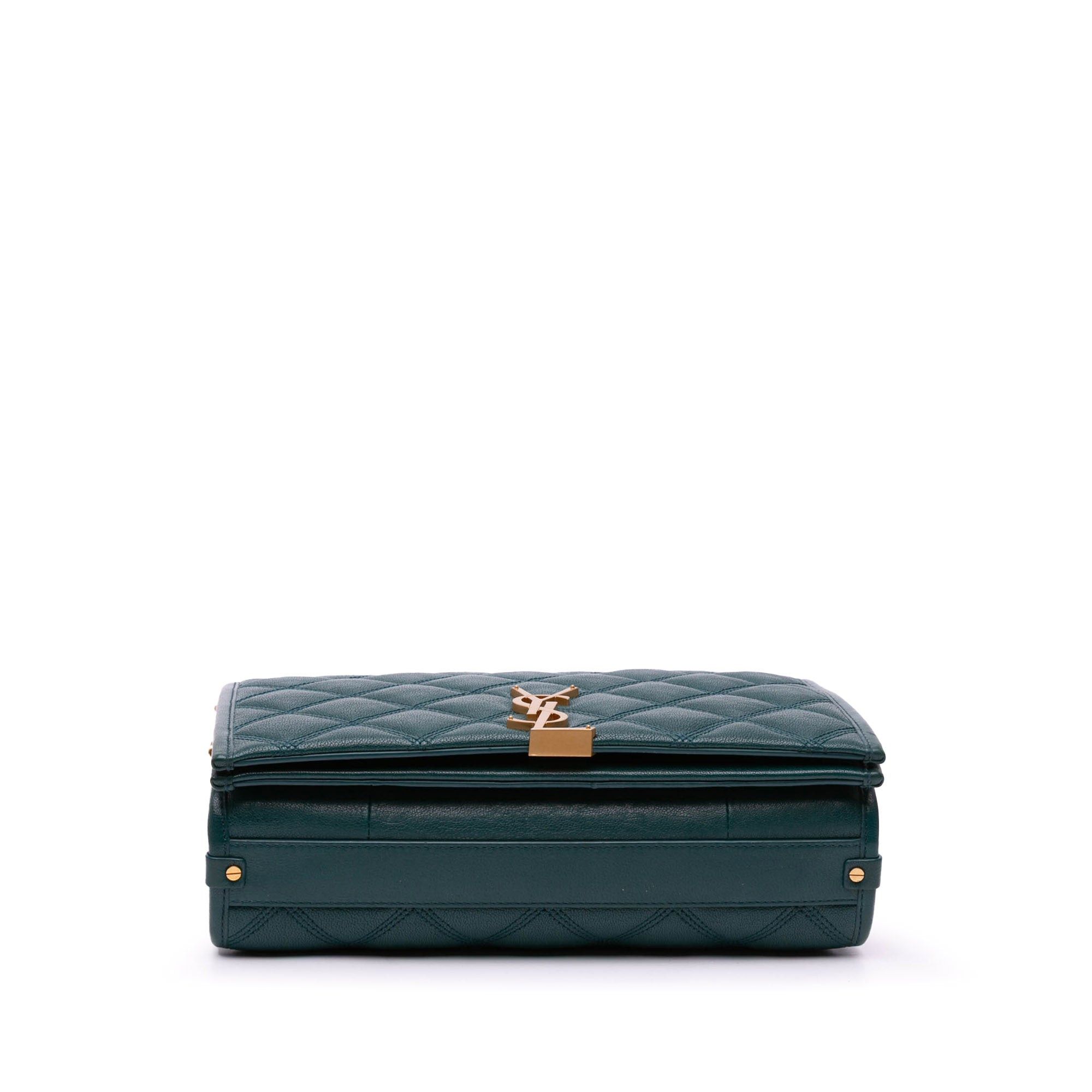 Saint Laurent Paris Saint Laurent Small Quilted Lambskin Becky Chain Shoulder Bag Green Size ONE SIZE - 3 Thumbnail