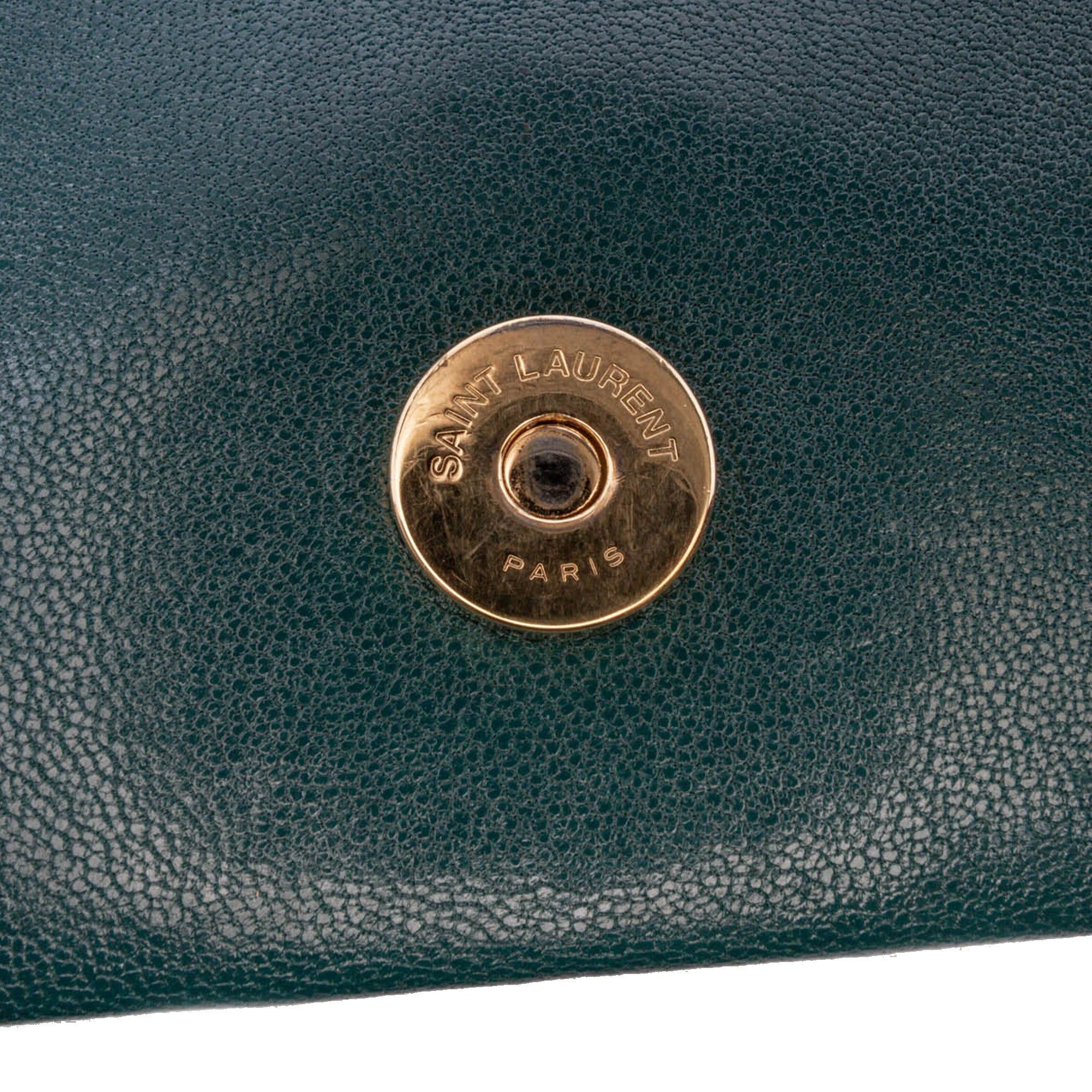 Saint Laurent Paris Saint Laurent Small Quilted Lambskin Becky Chain Shoulder Bag Green Size ONE SIZE - 8 Thumbnail